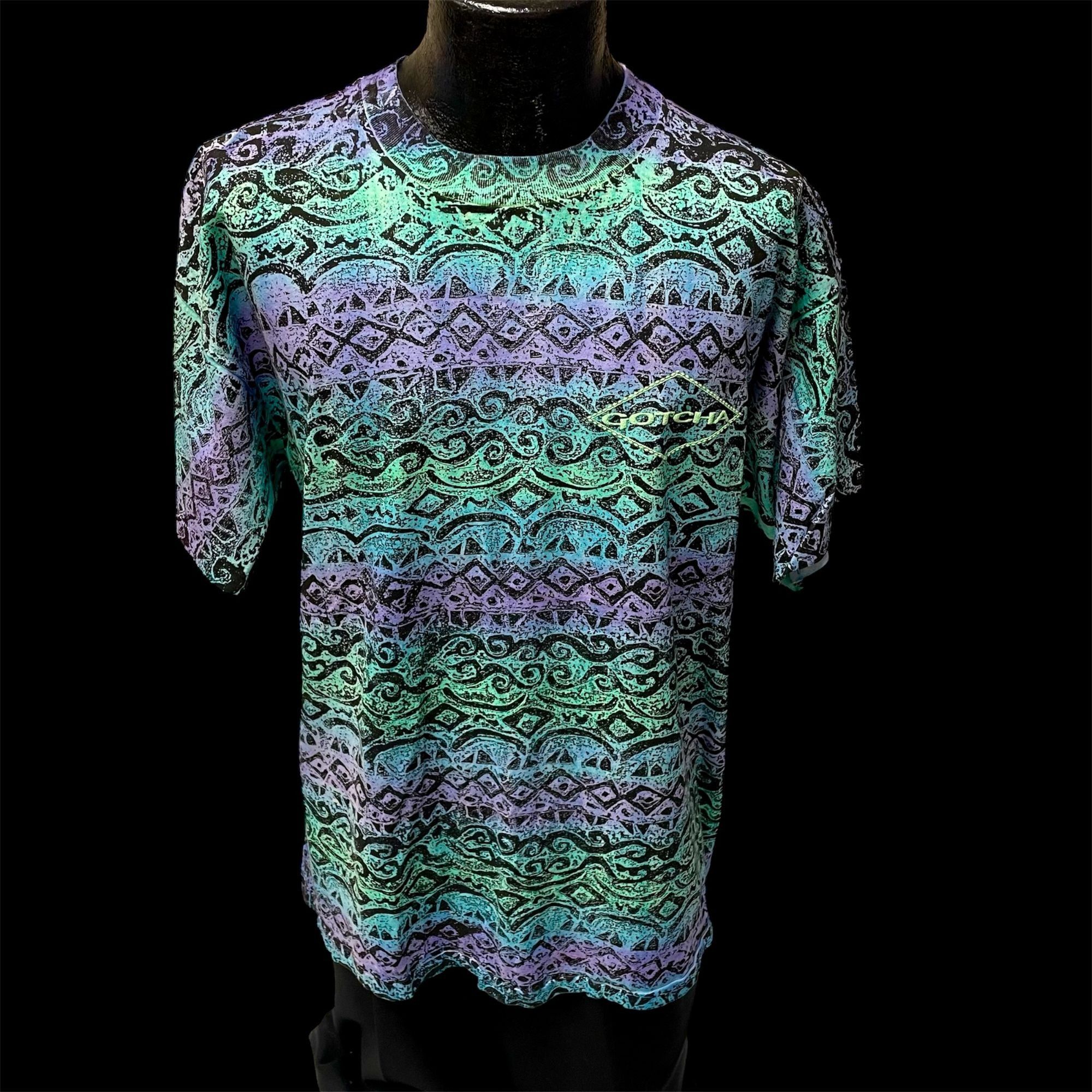 Gotcha NEW NWT Deadstock Vtg GOTCHA NEON Electric Wave T Shirt Size US M / EU 48-50 / 2 - 2 Thumbnail