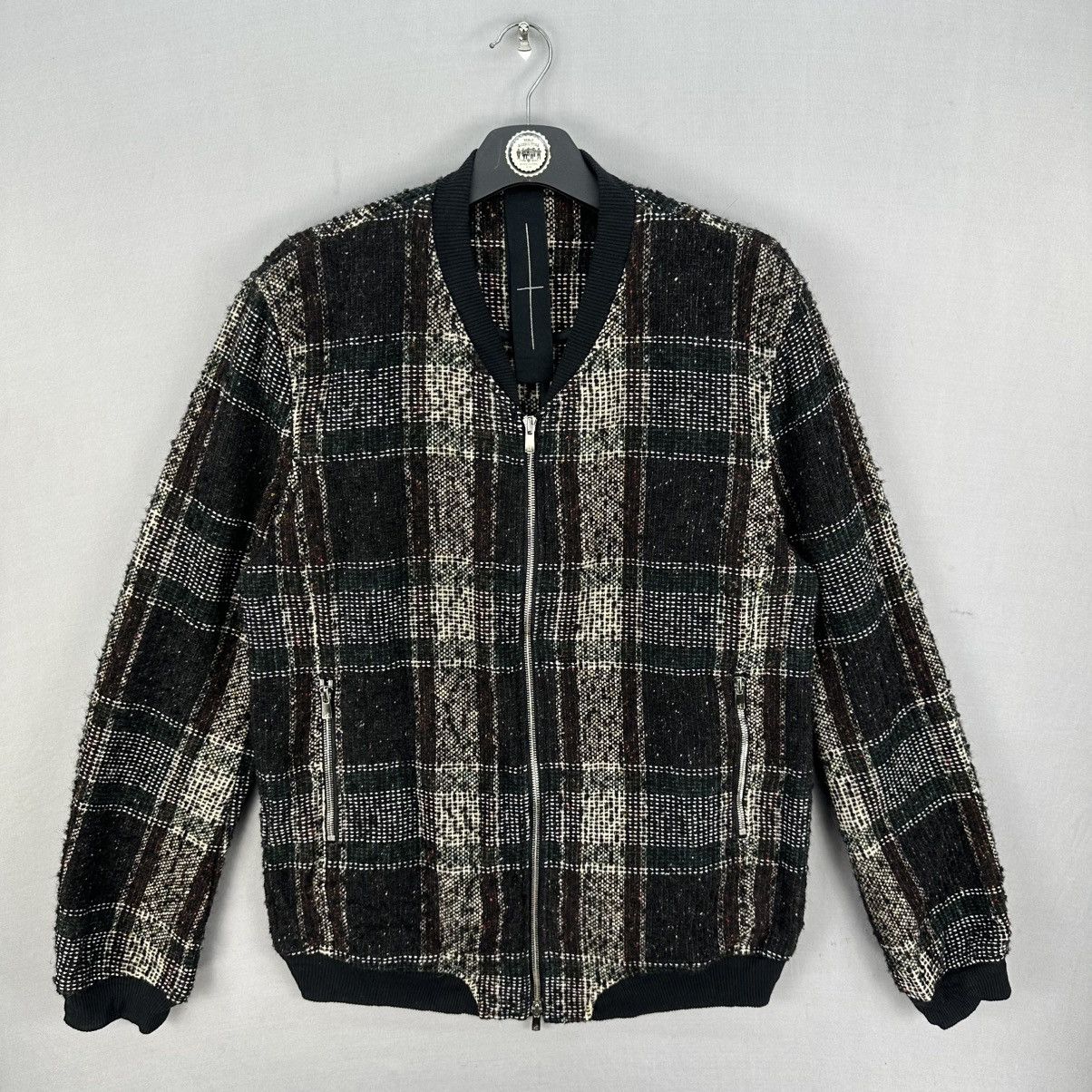 Wool Tweed Knit Bomber Jacket Cutting Style by Orb Lux