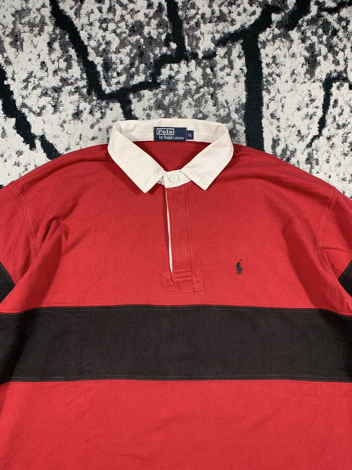 Polo Ralph Lauren × Vintage Vintage Ralph Lauren Polo Rugby Longsleeve Tshirt 90’s Pony Size US XXL / EU 58 / 5 - 4 Thumbnail