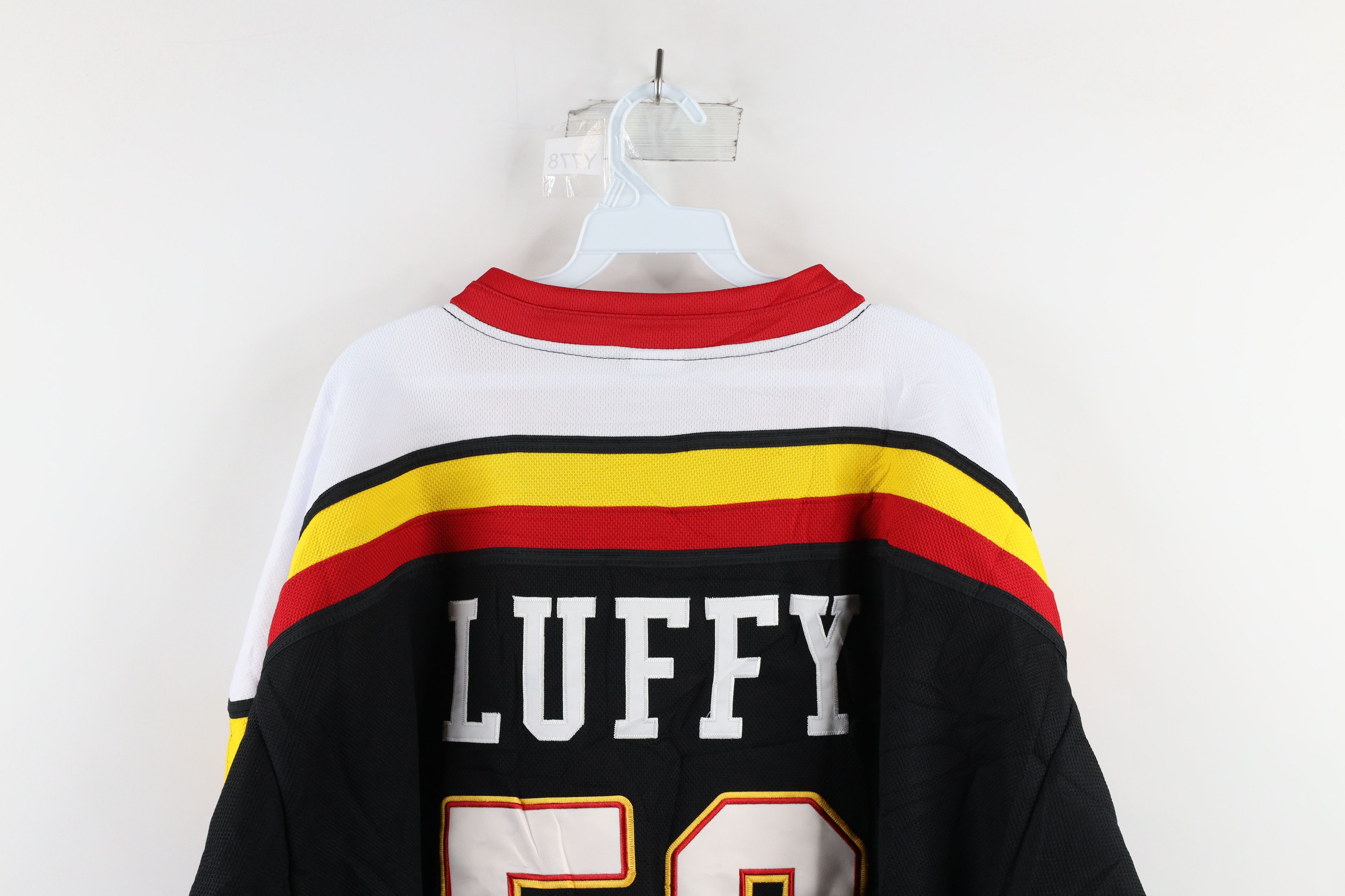 Vintage One Piece Manga Luffy Hockey Jersey Skull Black