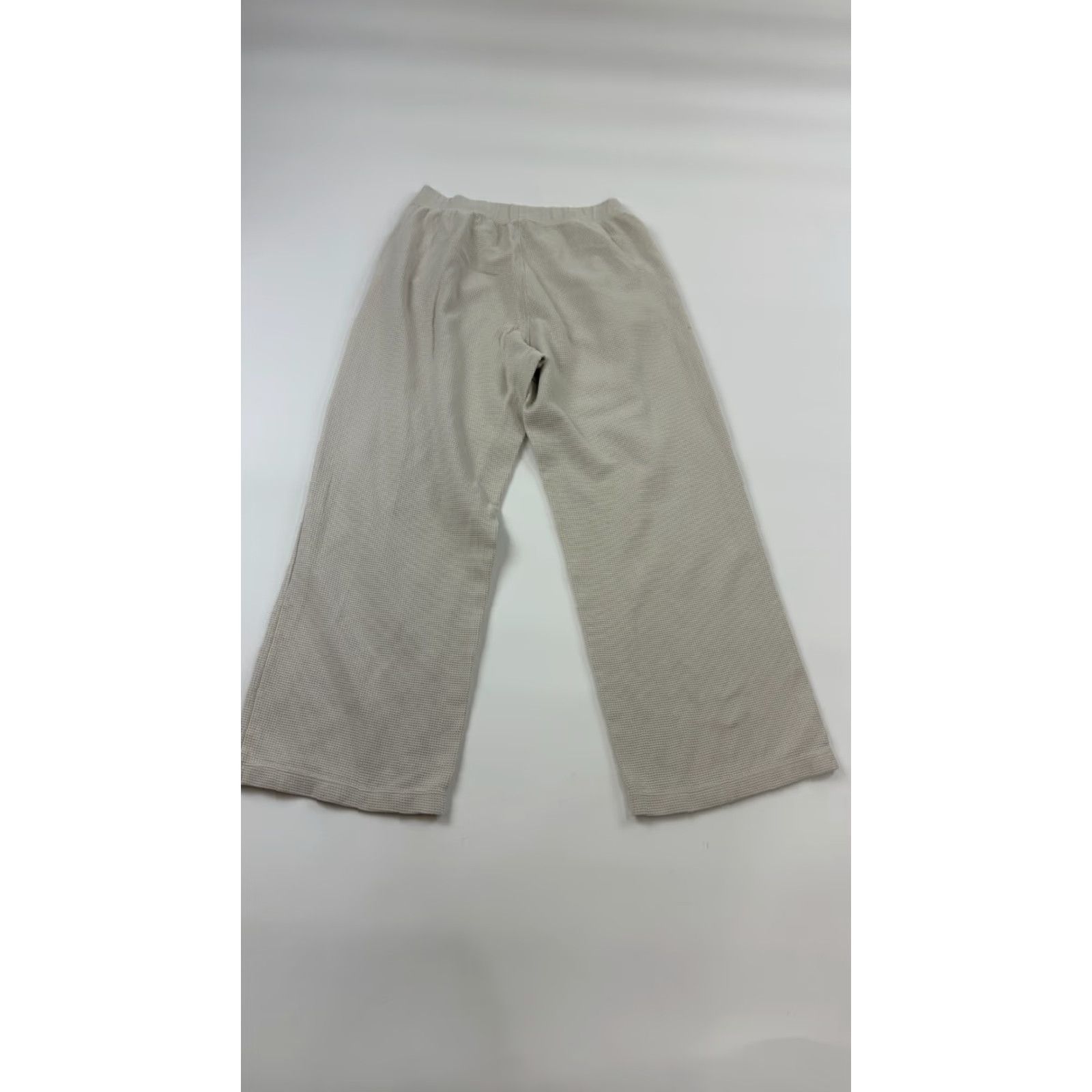 Uniqlo Uniqlo Wide Leg Pants Womens Large Beige Elastic Waist Pull On Casual Trousers Size 36" / US 14 / IT 50 - 2 Thumbnail