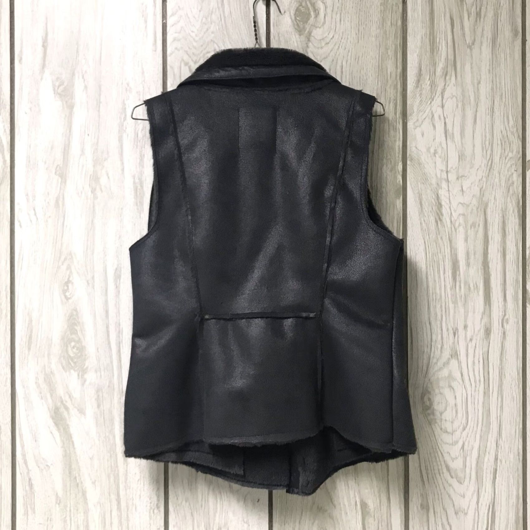 Vintage Maurices Women Gray Shimmer Faux Suede/Faux Fur Lining Snap Sleeveless Vest S Size S / US 4 / IT 40 - 4 Thumbnail