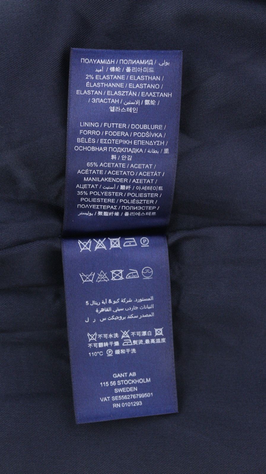 Gant HERRINGBONE JERSE EU36 Blue Round Neck Dress 85195 Size S / US 4 / IT 40 - 10 Thumbnail