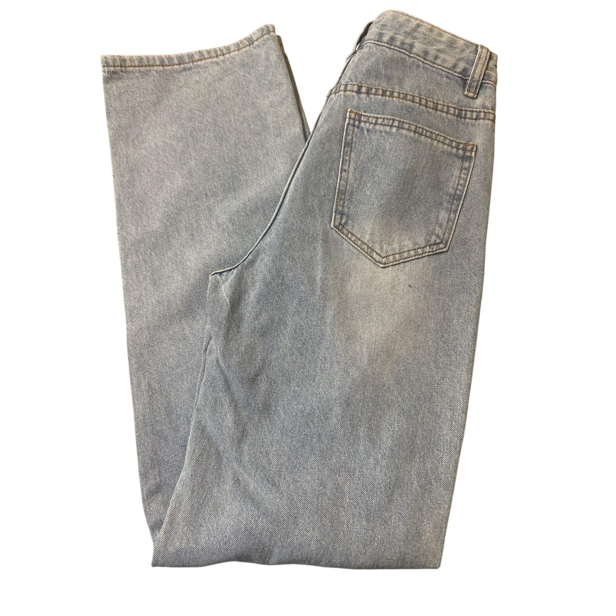 Shein Shein Light Wash Distressed Ripped High Waisted Straight Leg Size 25" / US 0 / IT 36 - 4 Thumbnail