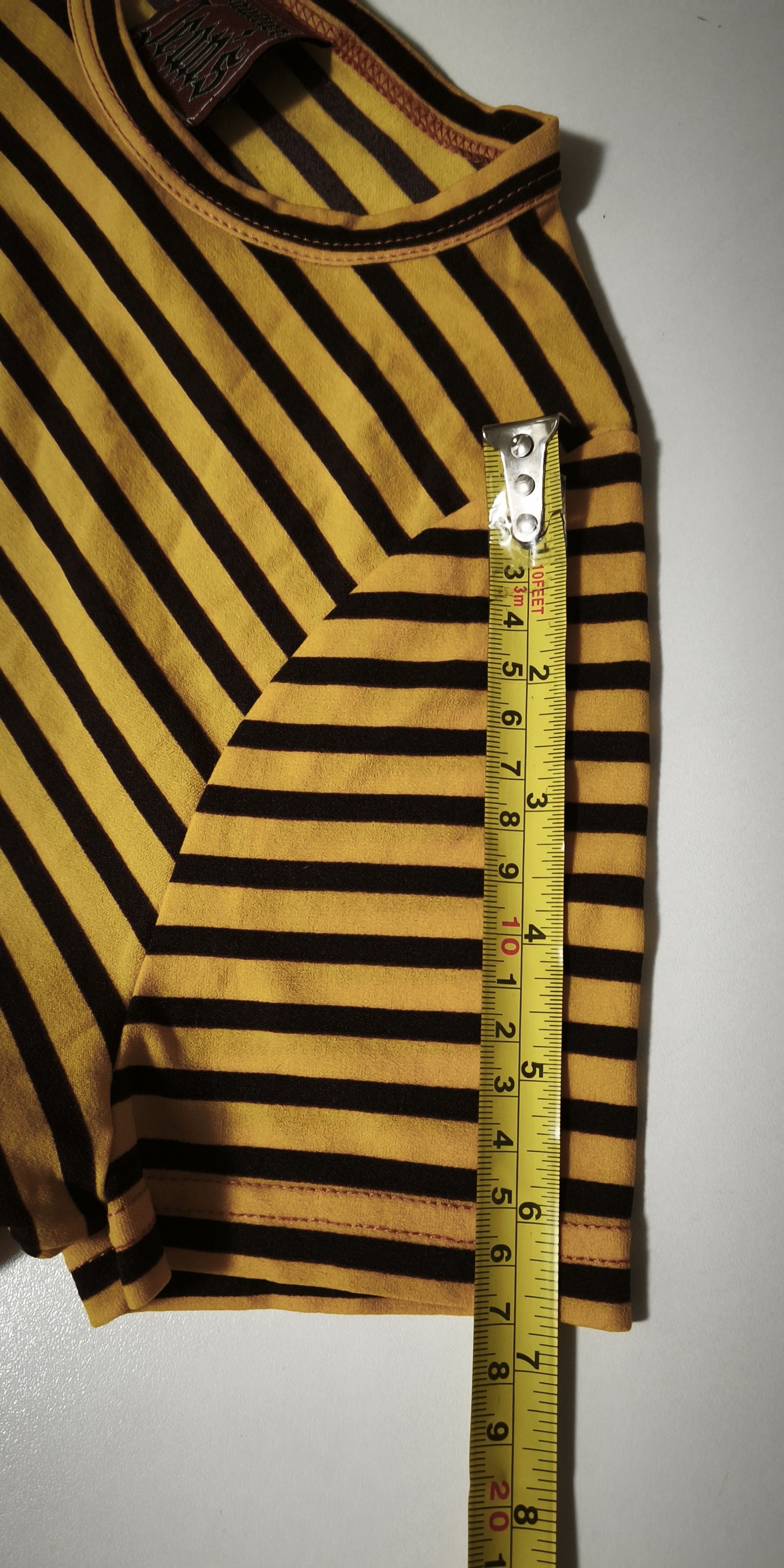 Jean Paul Gaultier Year: 1997 - Yellow and dark Brown stripes top Size S / US 4 / IT 40 - 19 Thumbnail