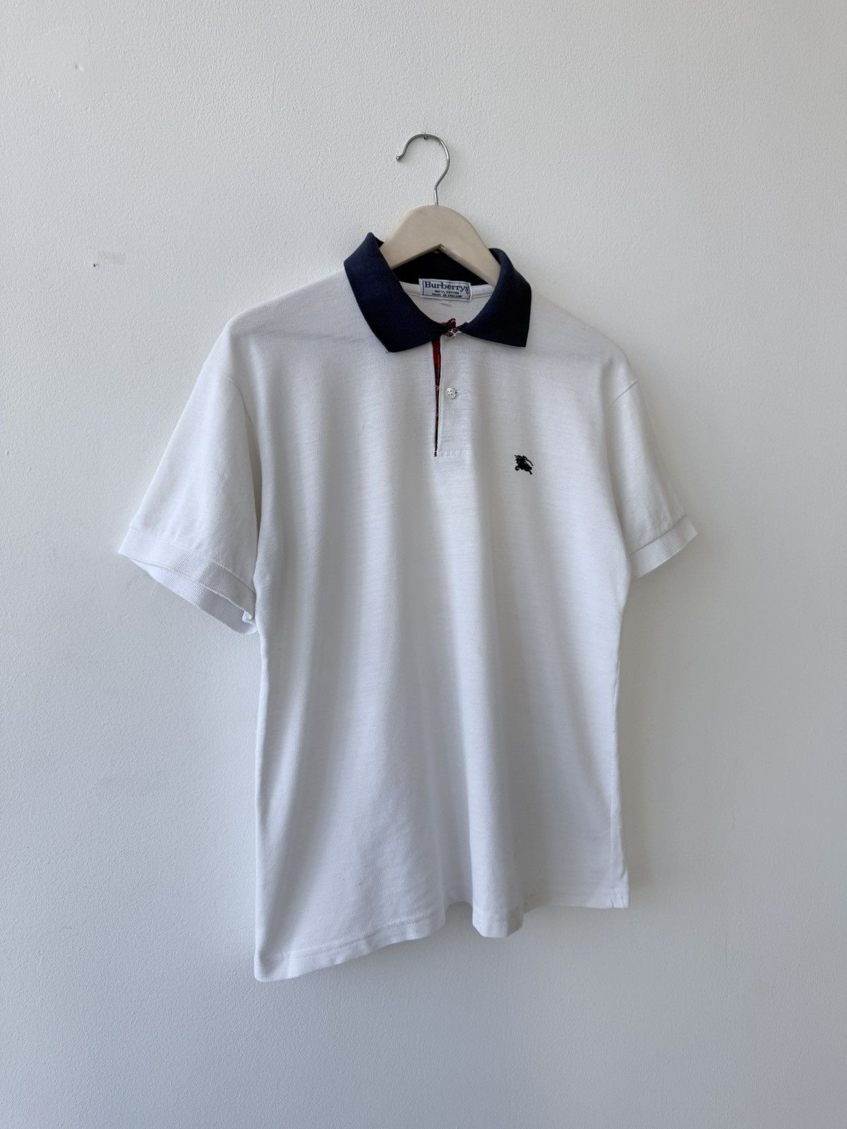 Burberry Burberrys Vintage White Polo Shirt 90s Size US L / EU 52-54 / 3 - 3 Thumbnail
