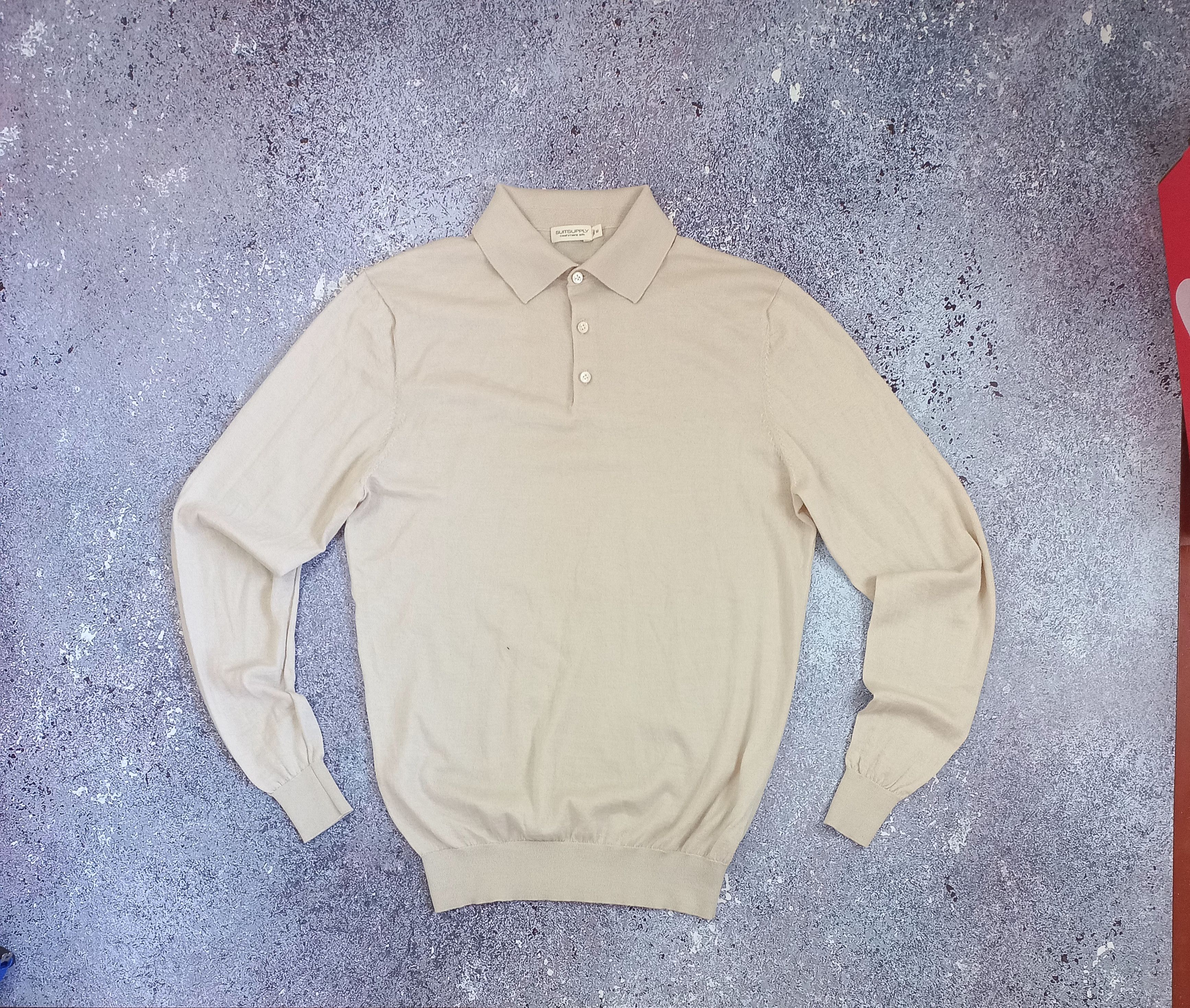Suitsupply Suitsupply Polo Sweater Cashmere Silk Beige M Size US M / EU 48-50 / 2 - 1 Thumbnail