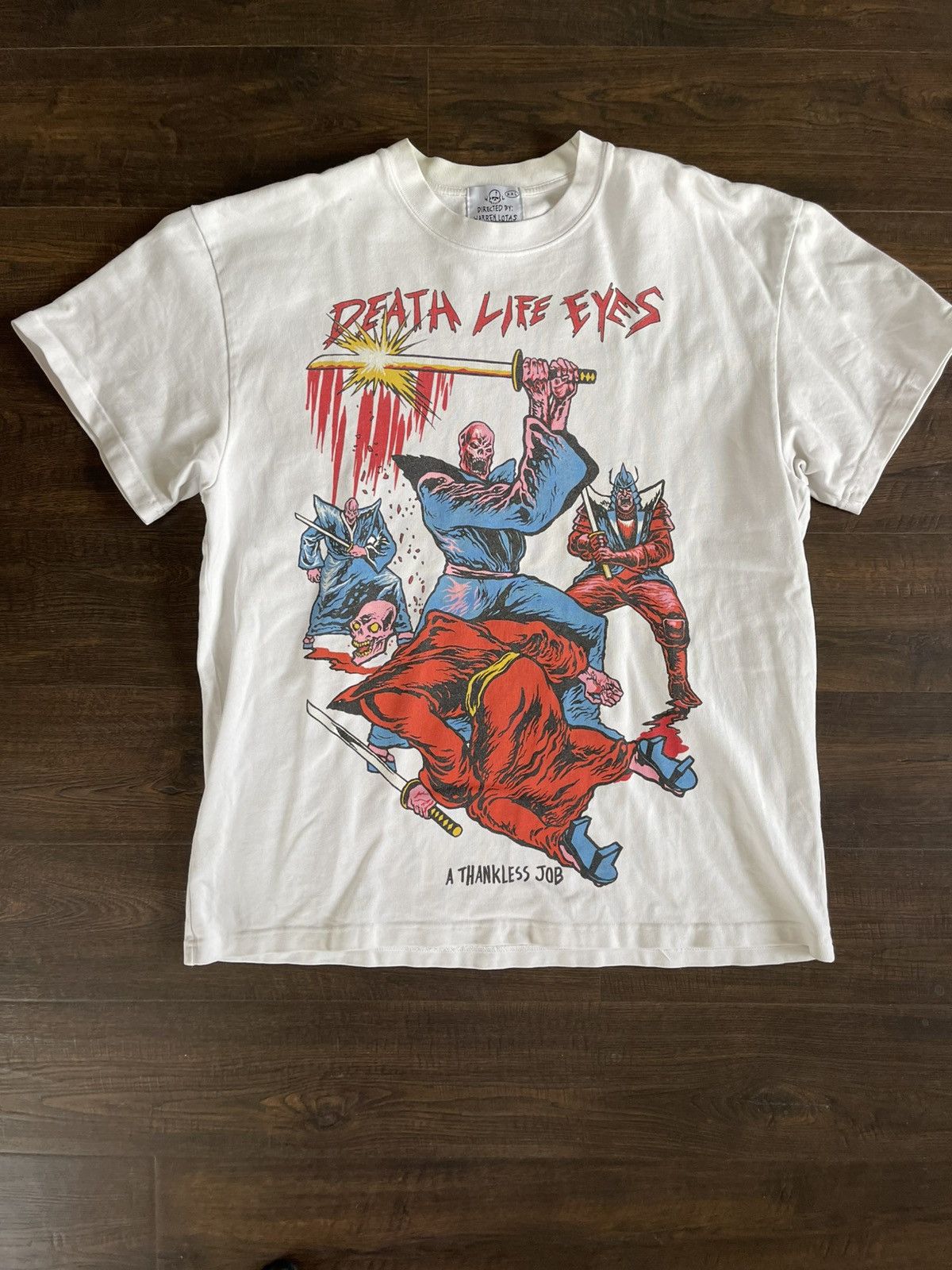 Designer × Warren Lotas NWT WARREN LOTAS CRIMES PAY WHITE T-SHORT 