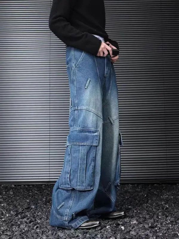 Japanese Brand VIBE vintage multi-pocket work baggy jeans Size US 34 / EU 50 - 4 Thumbnail