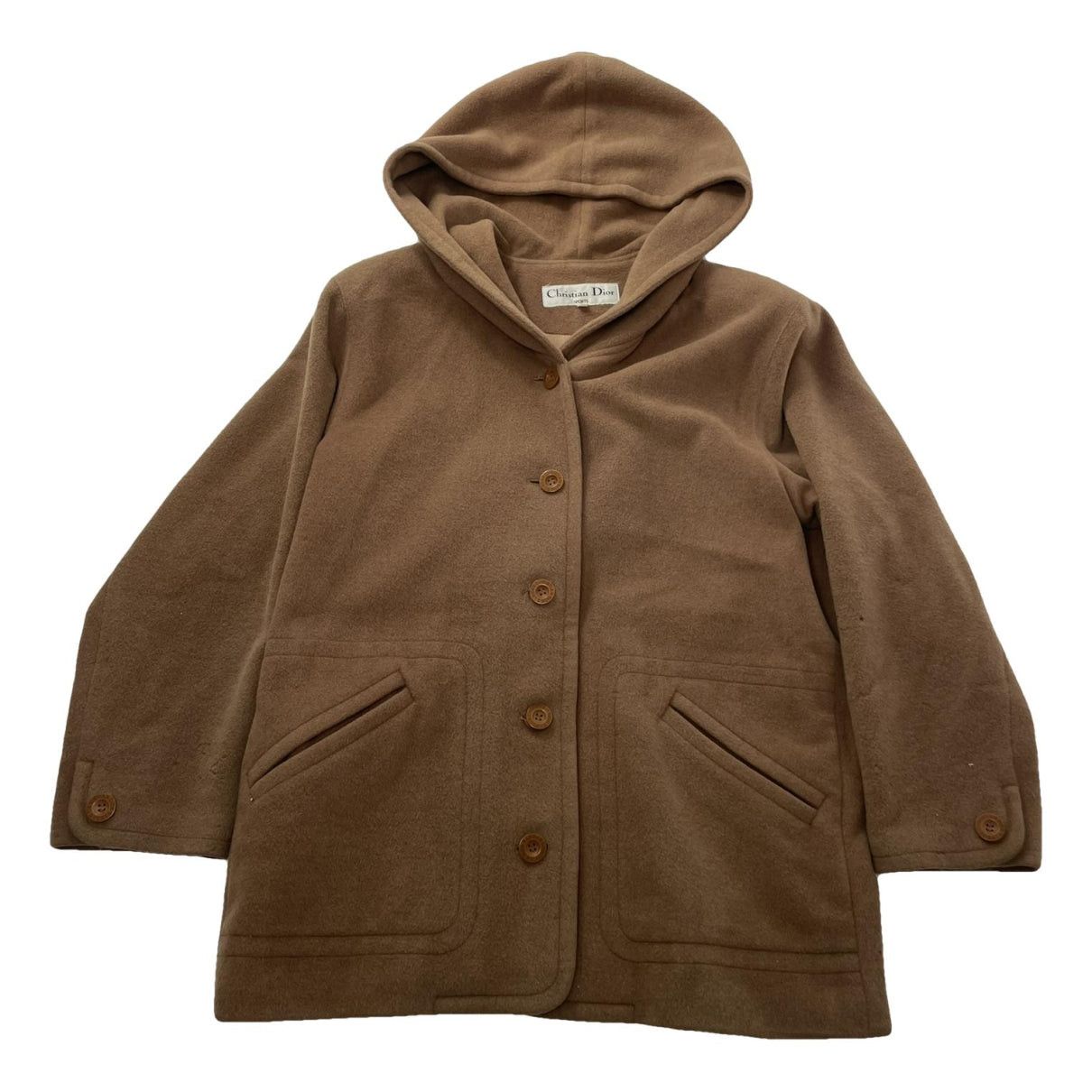 Dior Brown Wool Trench Coat Size L / US 10 / IT 46 - 1 Thumbnail