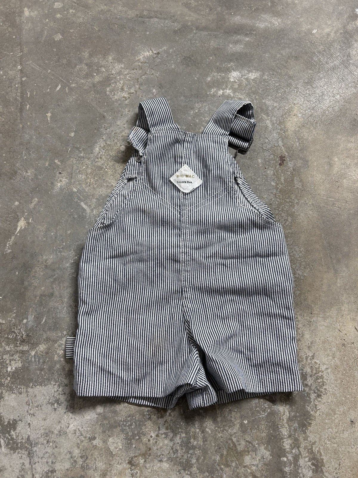 Big Mac Vintage Big Mac Overalls Baby 12m-18m Hickory Stripe Toddler Size 22" - 3 Thumbnail