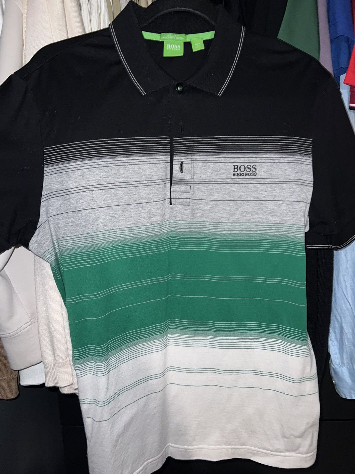 Hugo Boss Hugo Boss black, gray and green polo shirt Size US M / EU 48-50 / 2 - 1 Thumbnail