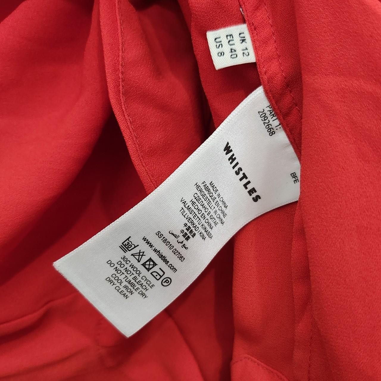 Whistles Whistles Red split neck long sleeve blouse Size M / US 6-8 / IT 42-44 - 4 Thumbnail