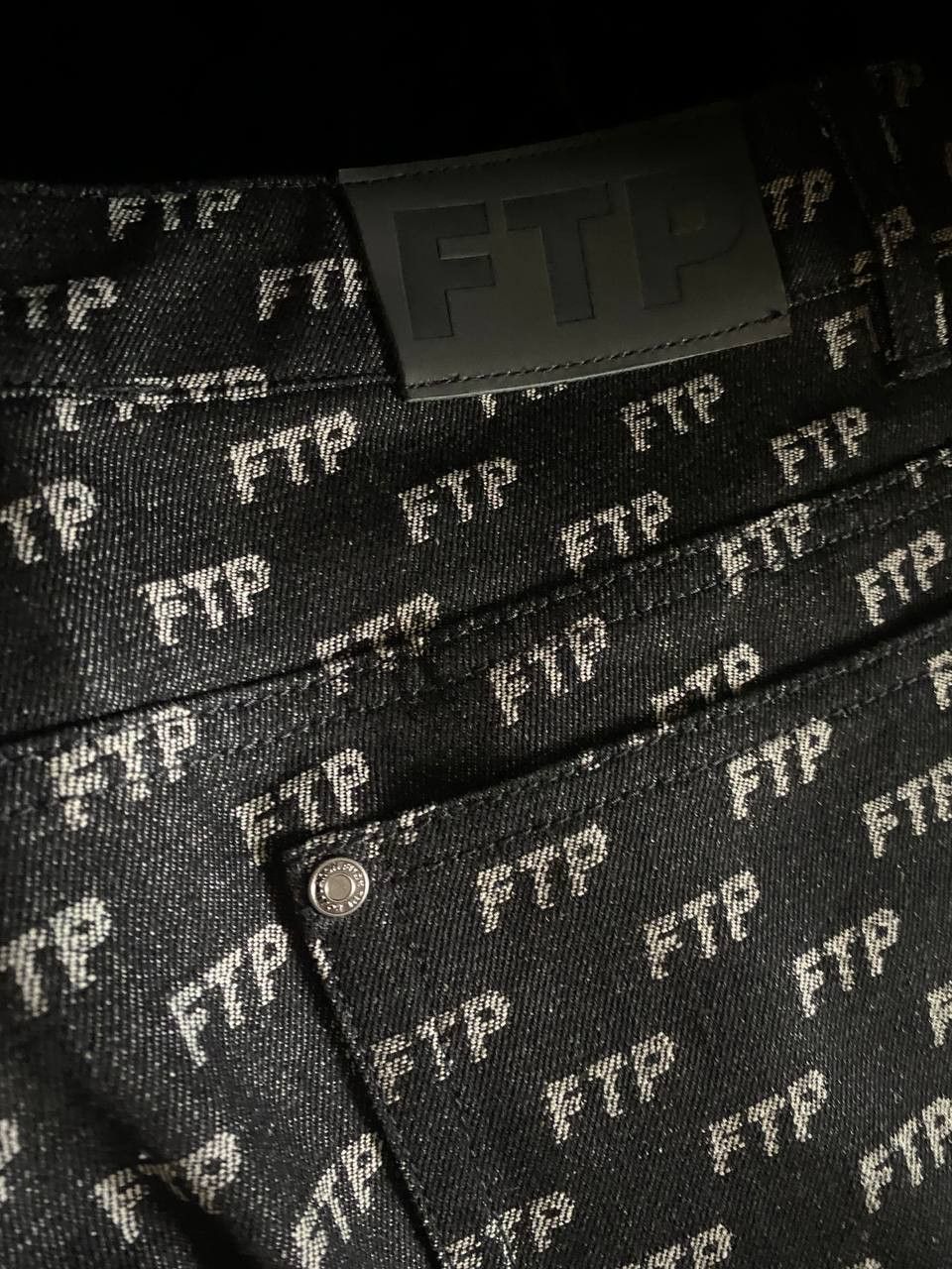 Fuck The Population FTP - Jacquard Denim Logo Trucker Pants Size US 34 / EU 50 - 2 Thumbnail