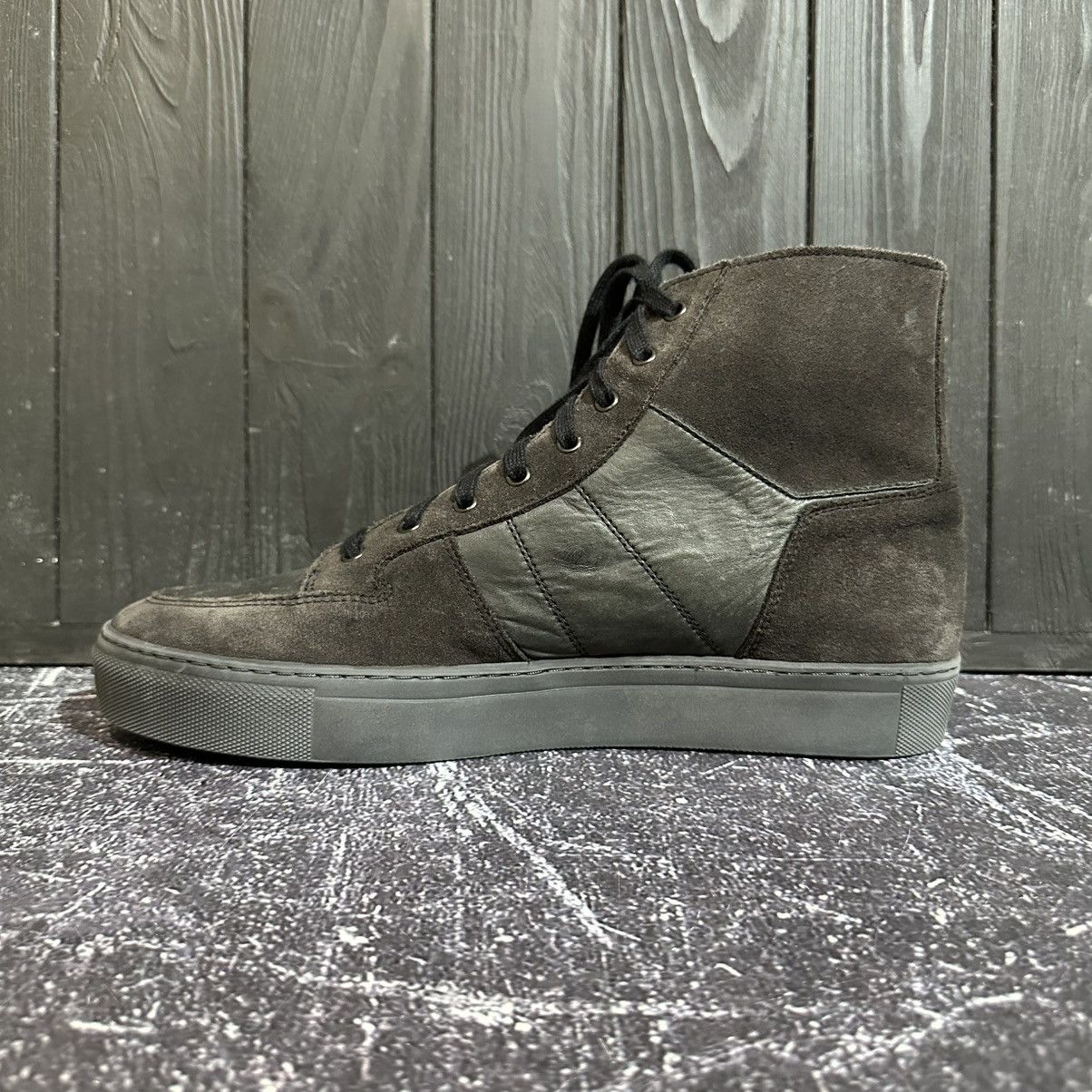 Allsaints ALL SAINTS - Men’s Leather Hi-Top Sneakers Size 44 Size US 10 / EU 43 - 10 Thumbnail
