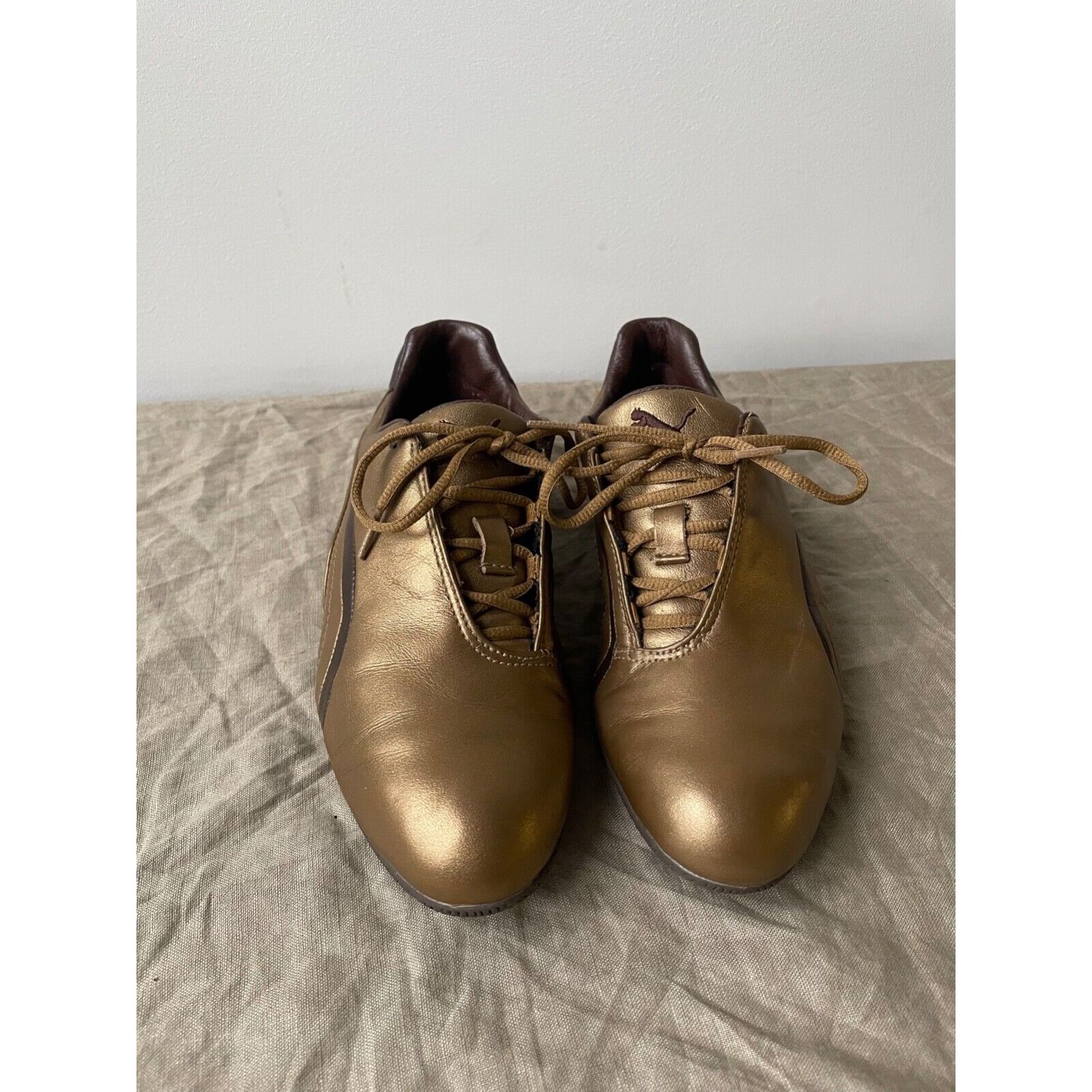 Puma Puma Y2K Soccer Racing Gold Leather Flat Trainers 8261AC Size US 6 / IT 36 - 7 Thumbnail