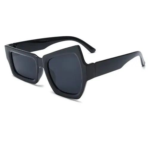 Designer × Electric Visual × Vintage Y2K Asymmetrical Size Eyebrow Sunglasses Streetwear Size ONE SIZE - 2 Thumbnail