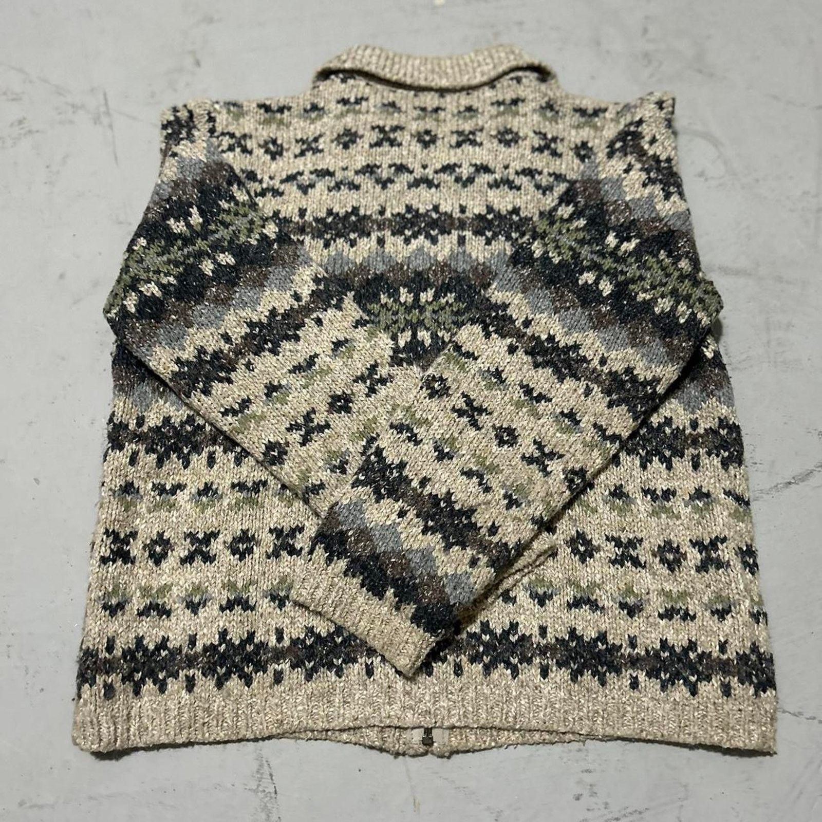 Croft & Barrow Fair Isle Vintage Cardigan Croft & Barrow Cream and Brown Size L / US 10 / IT 46 - 4 Thumbnail