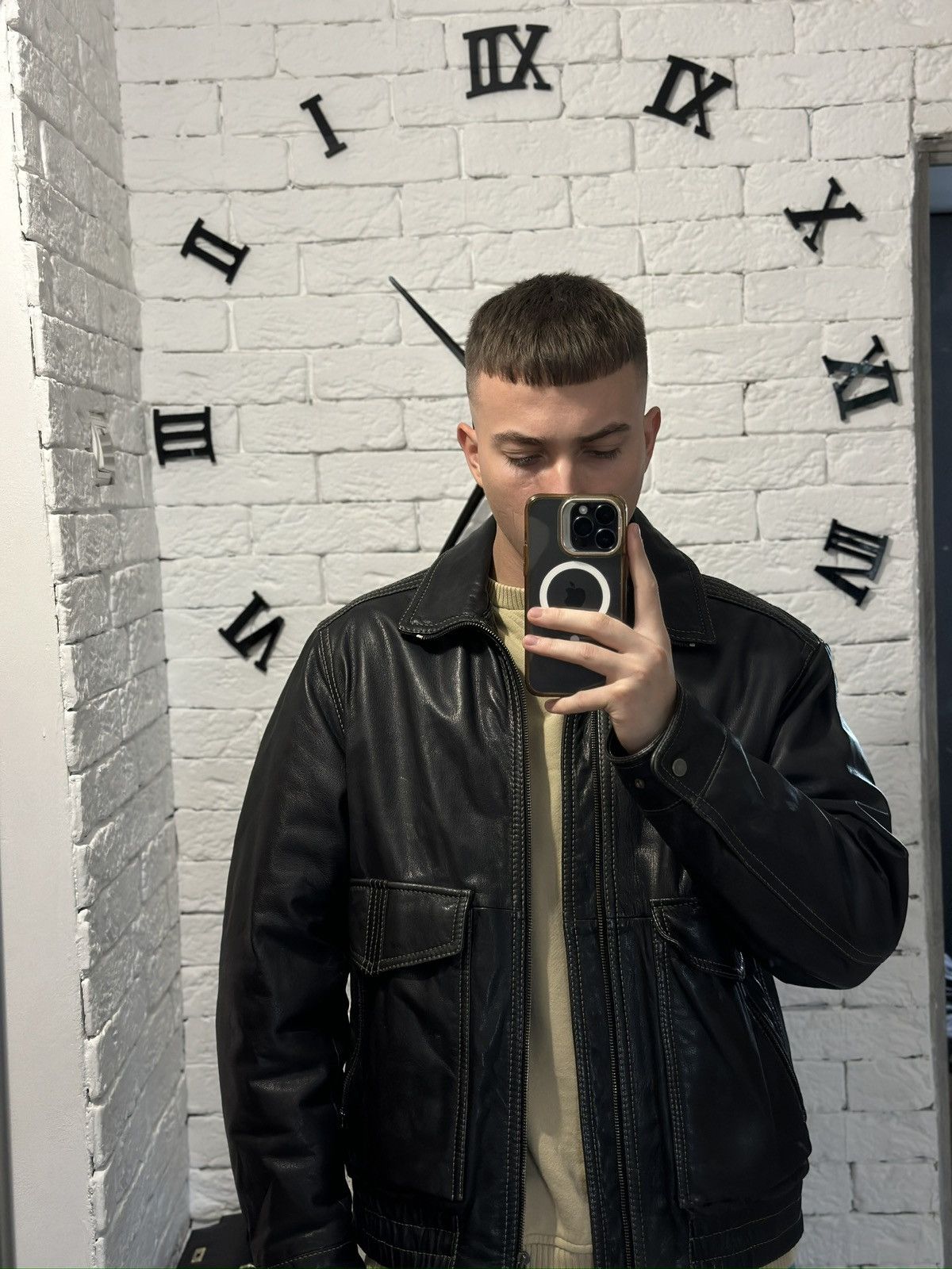 Gimo's Gimo’s Italy Leather Jacket – 100% Pelle Leather – Black Size US L / EU 52-54 / 3 - 18 Thumbnail