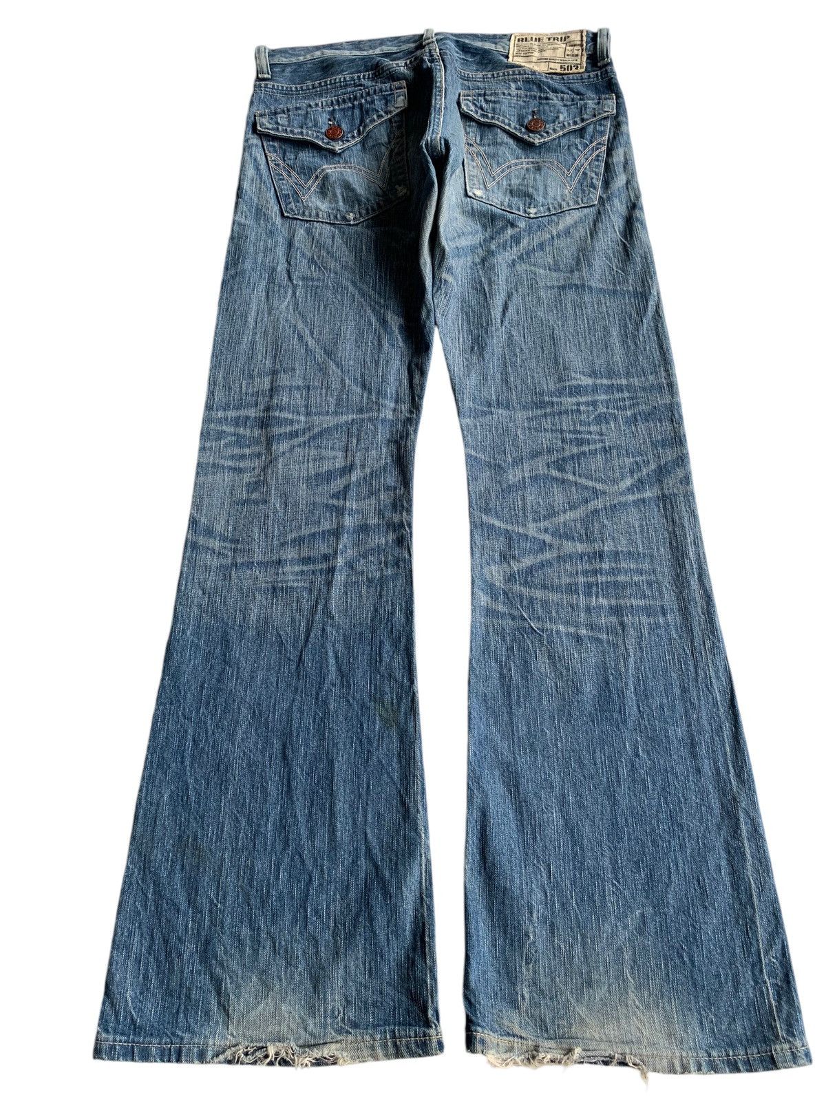 Edwin VINTAGE FLARE EDWIN 503 PUNK STYLE FADED AND RUSTY DENIM☠️🎌 Size US 34 / EU 50 - 2 Thumbnail