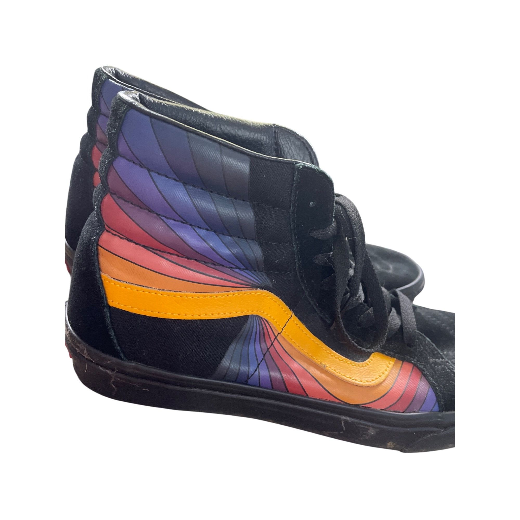 Vans Vans Mens Black Suede Rainbow High Top Skater Sneakers Size Size US 11.5 / EU 44-45 - 7 Thumbnail