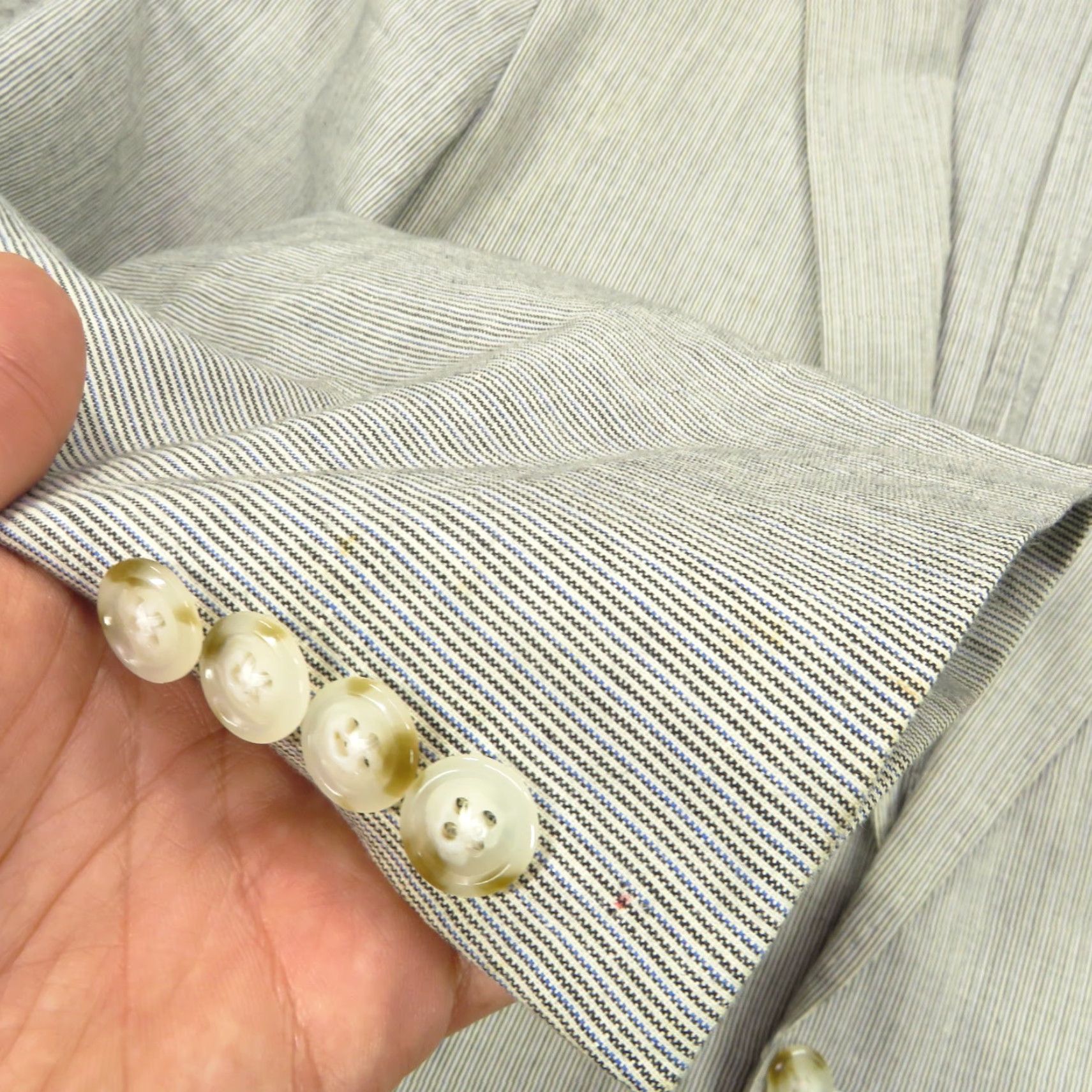 J.Crew J Crew Blazer 42R Ludlow Linen Cotton Grey Blue Sport Coat Jacket Mens Size 42R - 5 Thumbnail