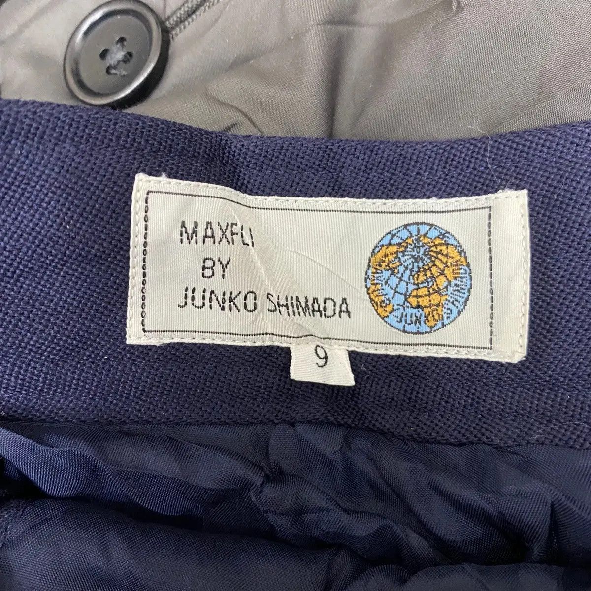 Junko Shimada Vtg 90’ JUNKO SHIMADA MAXFLI Minimalist Midi Skirt Indigo Size 30" / US 8 / IT 44 - 6 Thumbnail