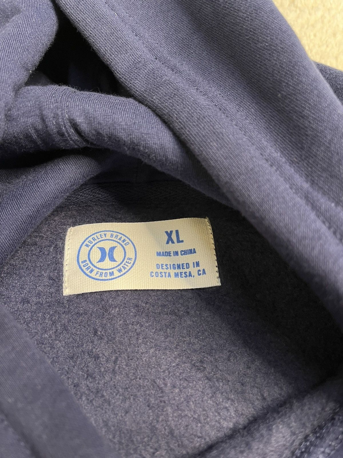 Hurley Hurley Hoodie Pullover Sweatshirt Blue Beige Vintage Vtg Size US XL / EU 56 / 4 - 4 Thumbnail
