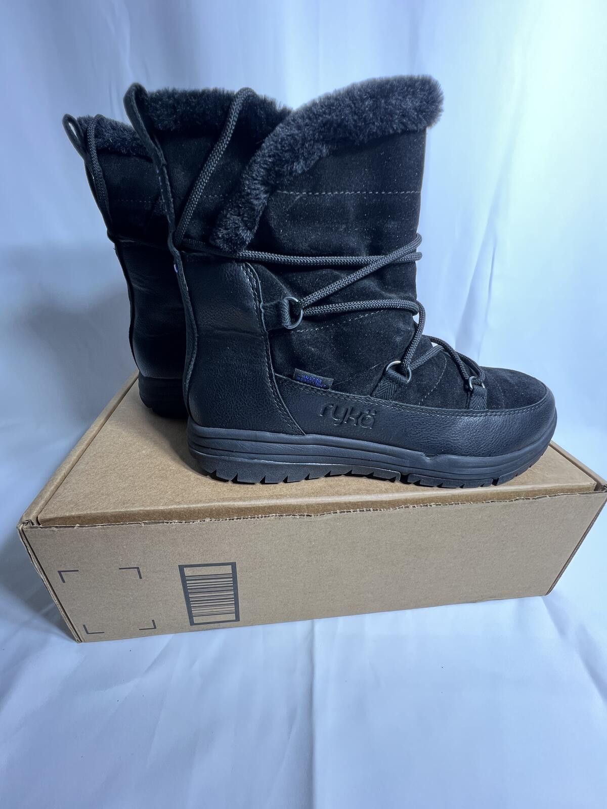 Sonia Rykiel Ryka Alpine Women's Winter Boots Size 12W Black Faux Fur Size US 7.5 / IT 37.5 - 2 Thumbnail