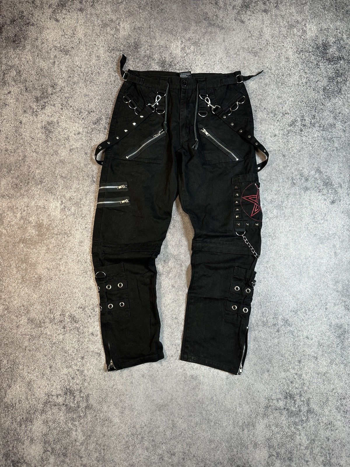 Other Y2K Alt Cargo Black Pants Streetwear Style Tripp USA Rare S Size US 31 - 1 Thumbnail