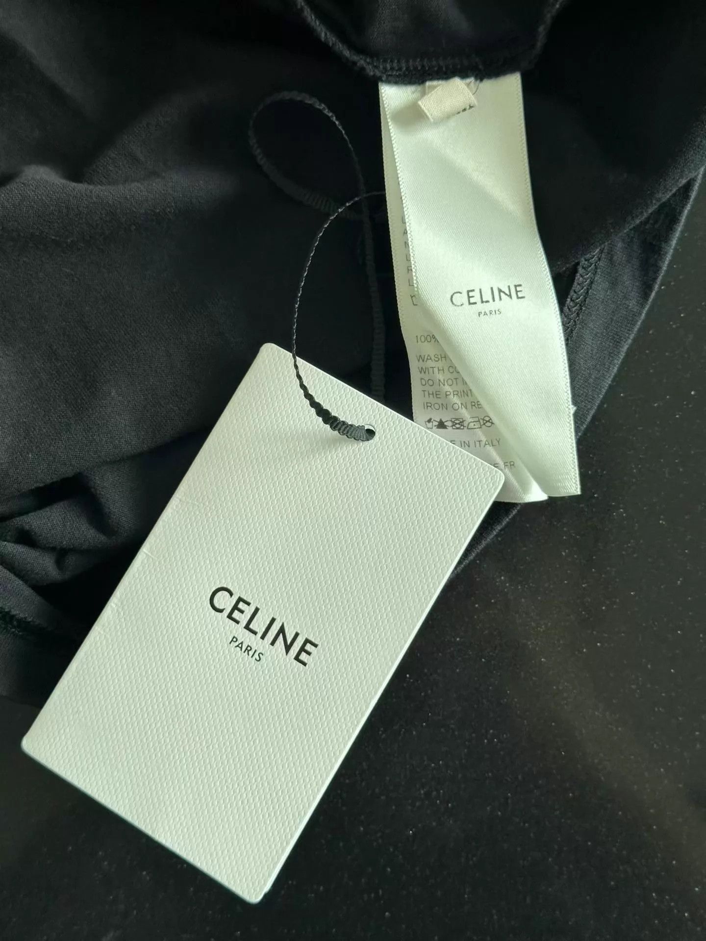 Celine CELINE Black Logo Short Sleeve Tee Size M (New) Size US M / EU 48-50 / 2 - 4 Thumbnail