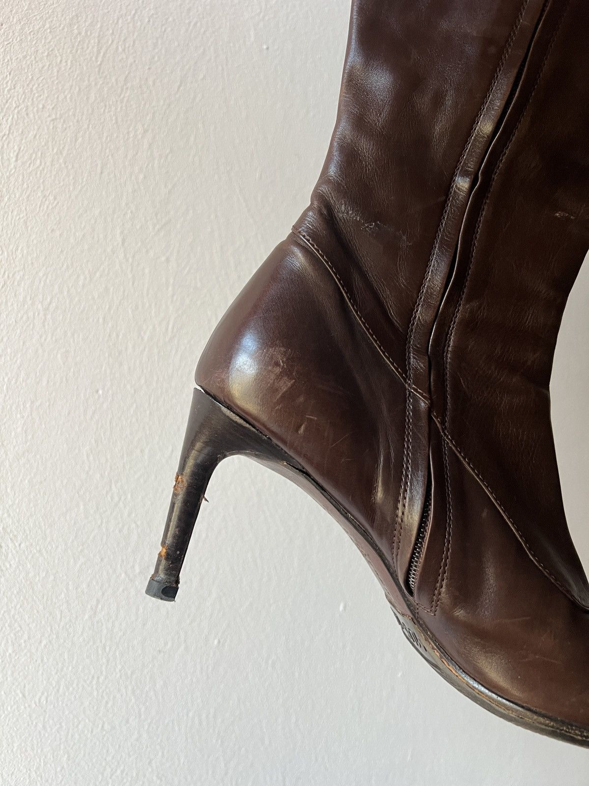 Ralph Lauren Purple Label Vintage Ralph Lauren Purple Label Leather High Heels Boots Size US 10.5 / IT 40.5 - 15 Thumbnail