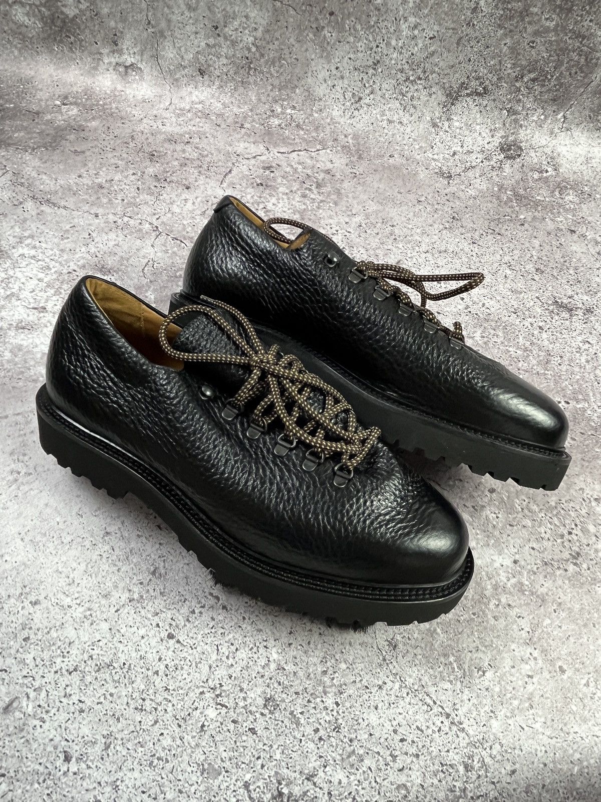 Jacques Soloviere Jacques Solovière Paris Black Leather Derby Shoes Oxfords Size US 15 / EU 48 - 4 Thumbnail