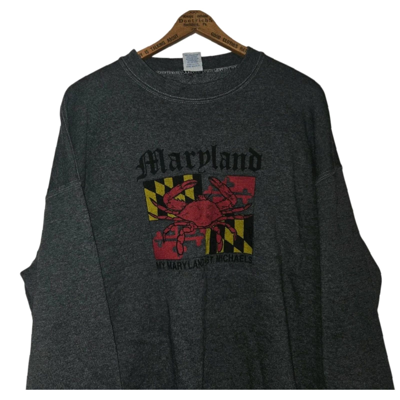 Vintage VINTAGE Maryland St. Michaels Sweatshirt Mens XXL Gray Made In The USA Size US XXL / EU 58 / 5 - 2 Thumbnail