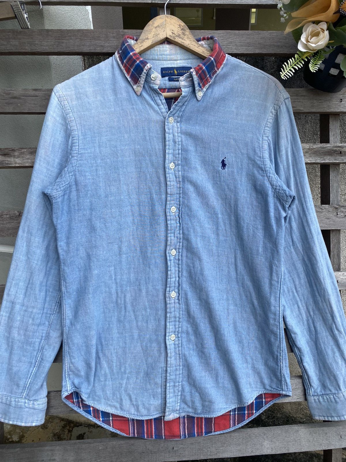 Vintage Vintage Polo Ralph Lauren Inner Flannel Shirt - distressed Size US M / EU 48-50 / 2 - 3 Thumbnail