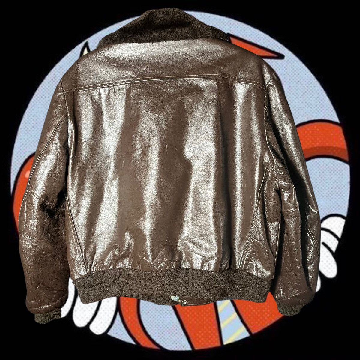 The Leather Shop Vintage 70s Sears The Leather Shop for Men Leather Bomber Size US XL / EU 56 / 4 - 3 Thumbnail
