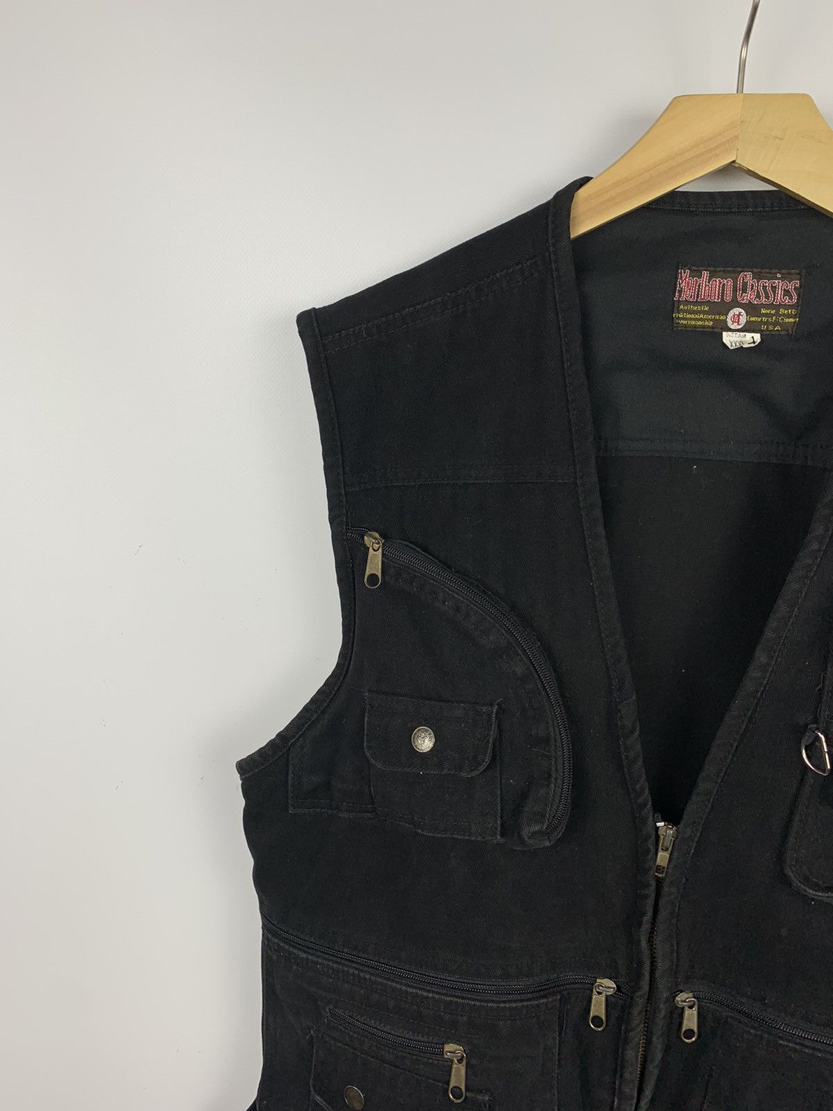 Marlboro Classics MARLBORO CLASSICS Vintage Quarter Zips Vest Jacket Black 90s Size US XXL / EU 58 / 5 - 5 Thumbnail