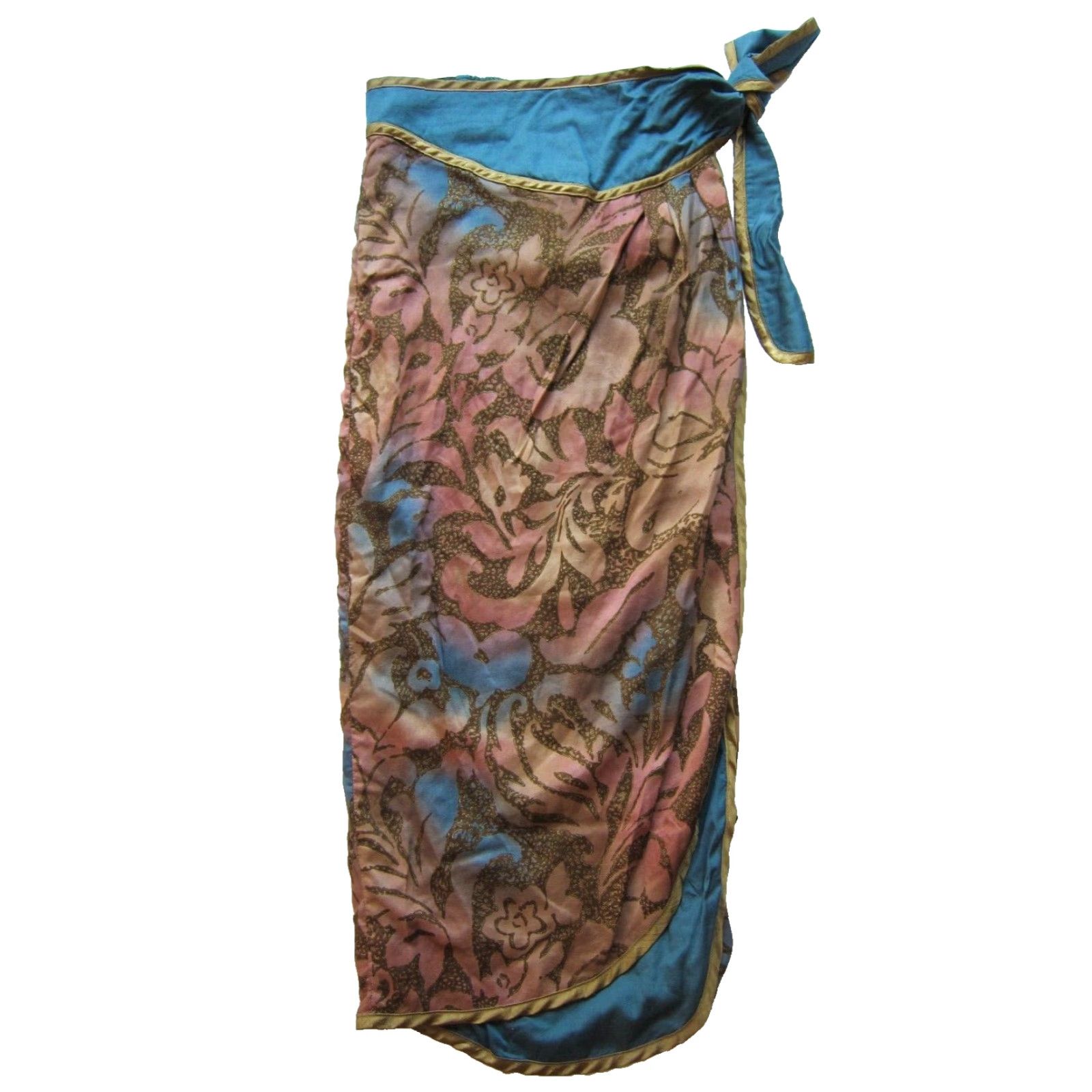 Vintage VINTAGE Jeanne Marc Skirt 8/10 Pink Midi Wrap High Rise Rayon Floral Women's Size 30" / US 8 / IT 44 - 2 Thumbnail