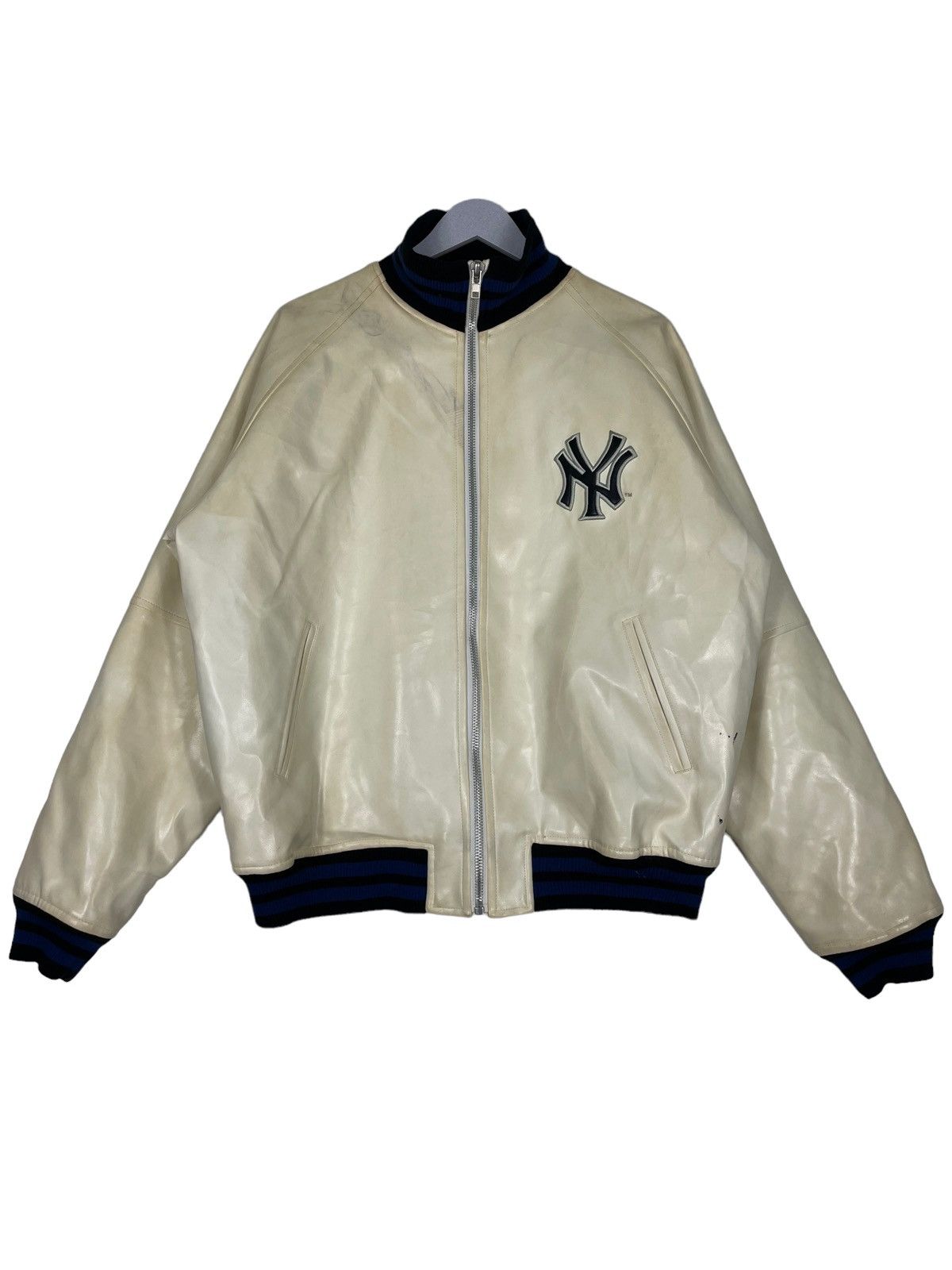 MLB × New York Yankees 💥NEW YORK YANKEES PU LEATHER BOMBER JACKET Size US L / EU 52-54 / 3 - 8 Thumbnail
