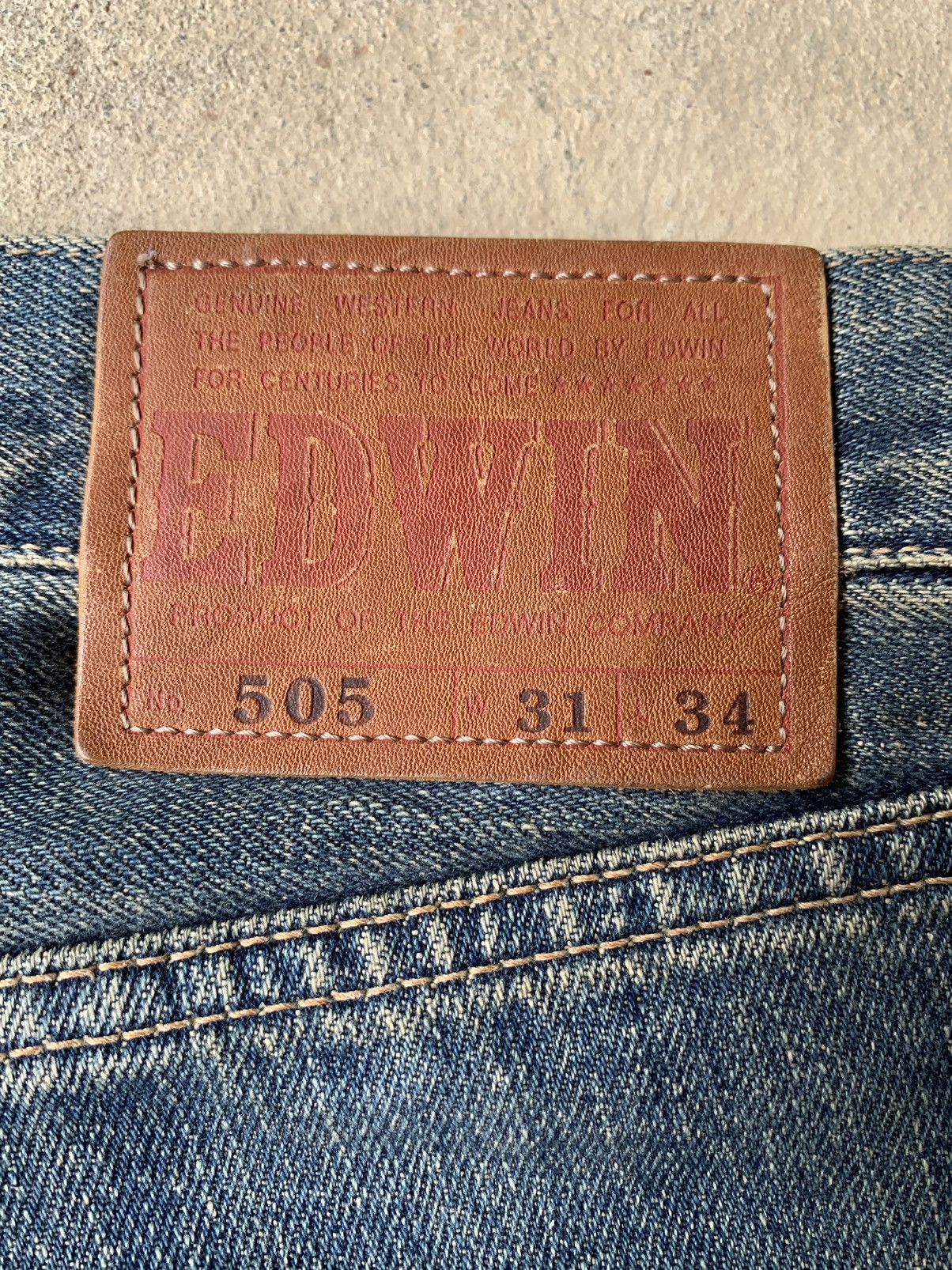 Edwin × Vintage Edwin 505 Redline Selvedge Distressed Denim Size US 31 - 5 Thumbnail