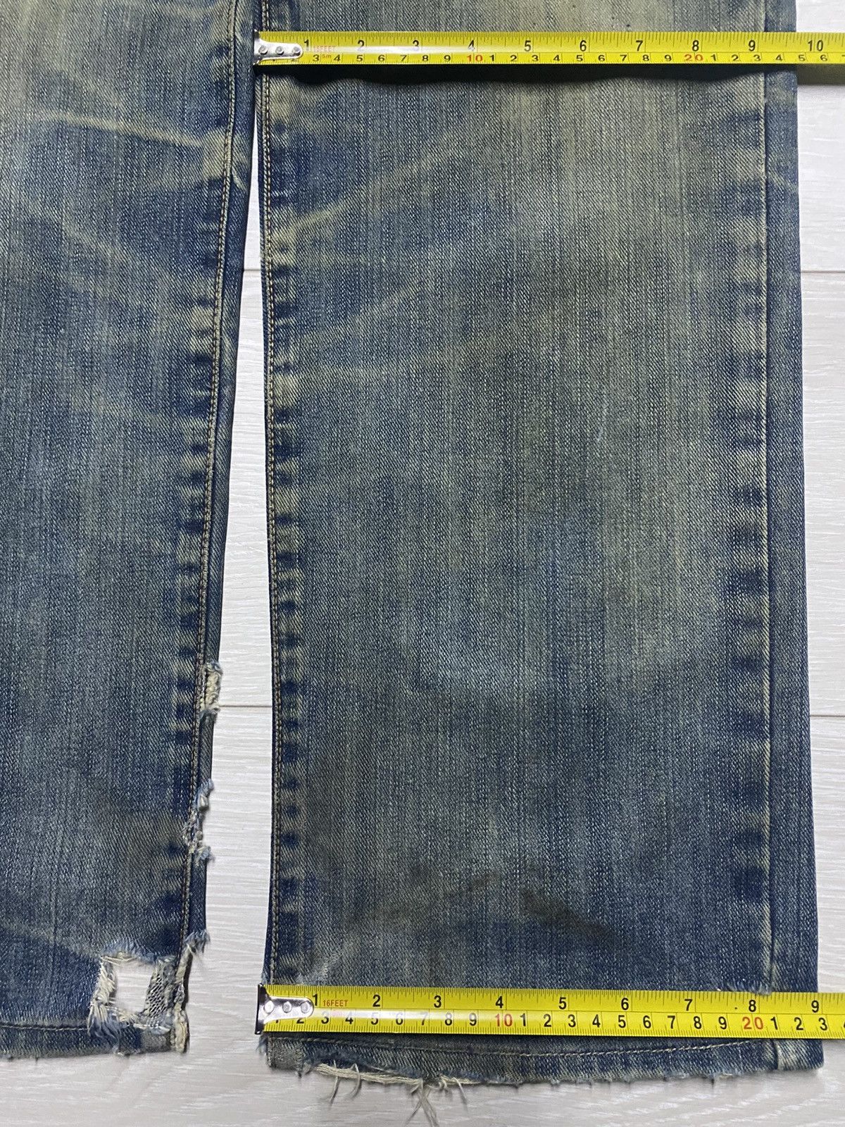 Edwin Vintage Edwin 404 Crazy Mud Wash Distressed Jeans Size US 34 / EU 50 - 14 Thumbnail