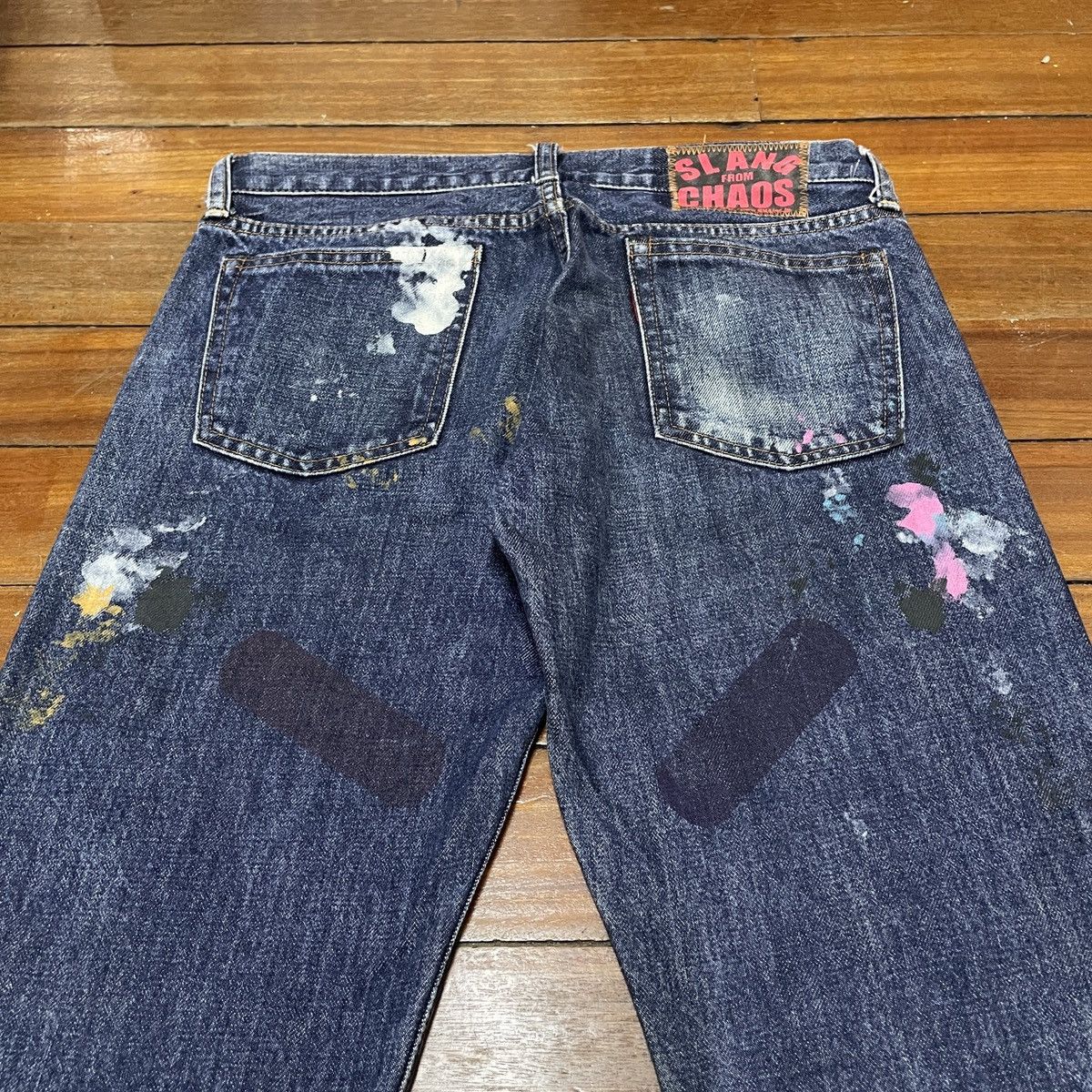 Japanese Brand Rare Vintage Brand RNA Slang From Chaos Painting Jeans 1990s Size US 30 / EU 46 - 4 Thumbnail