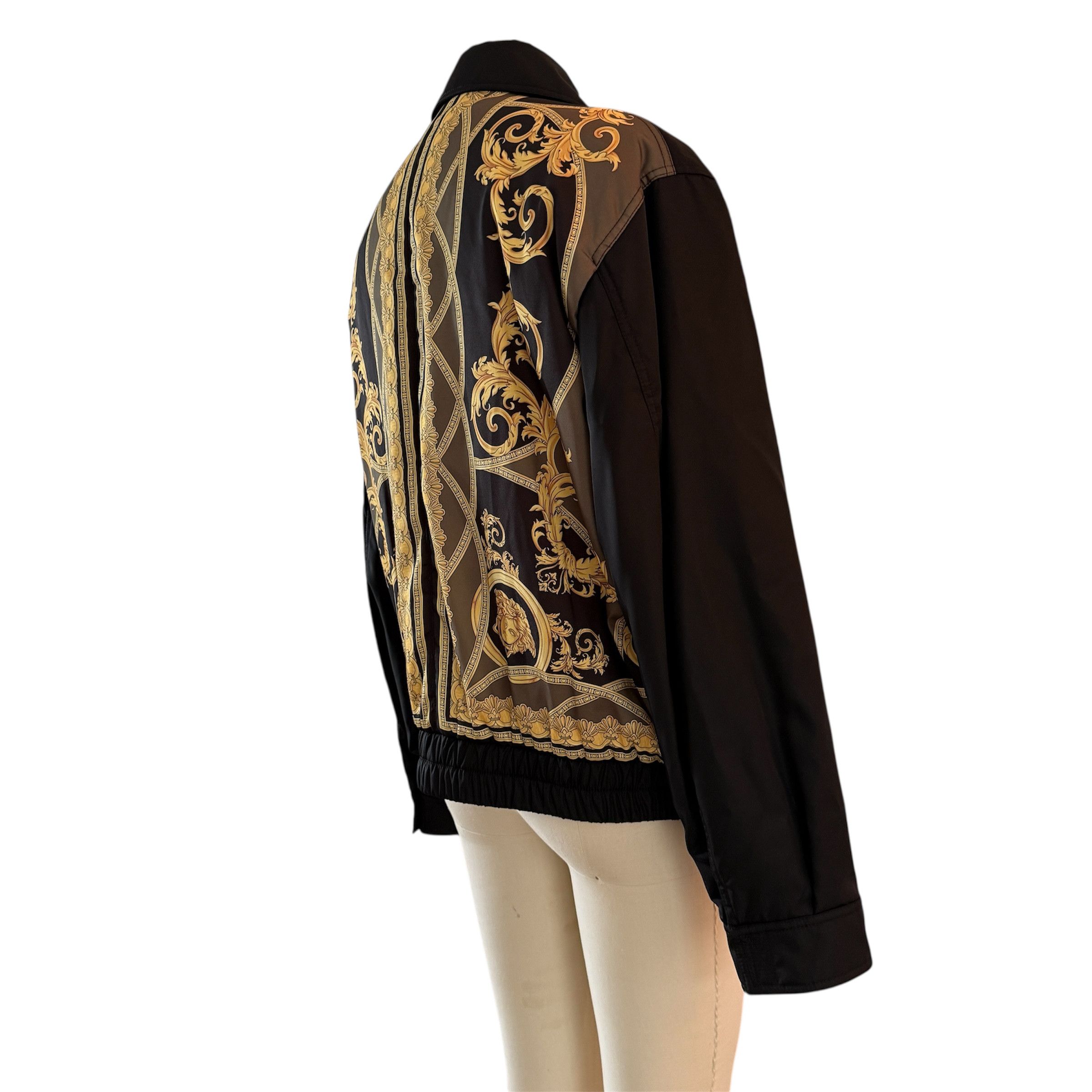 Versace Versace Bomber Jacket Black Heritage Print on back, 56 Size US XL / EU 56 / 4 - 4 Thumbnail