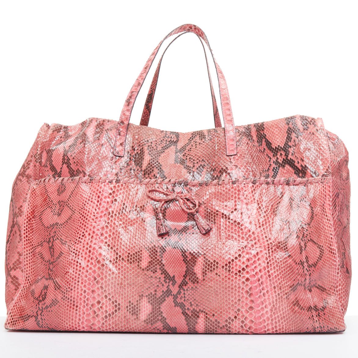 Anya Hindmarch ANYA HINDMARCH pink scaled leather bow tassel shopper tote bag Size ONE SIZE - 1 Thumbnail
