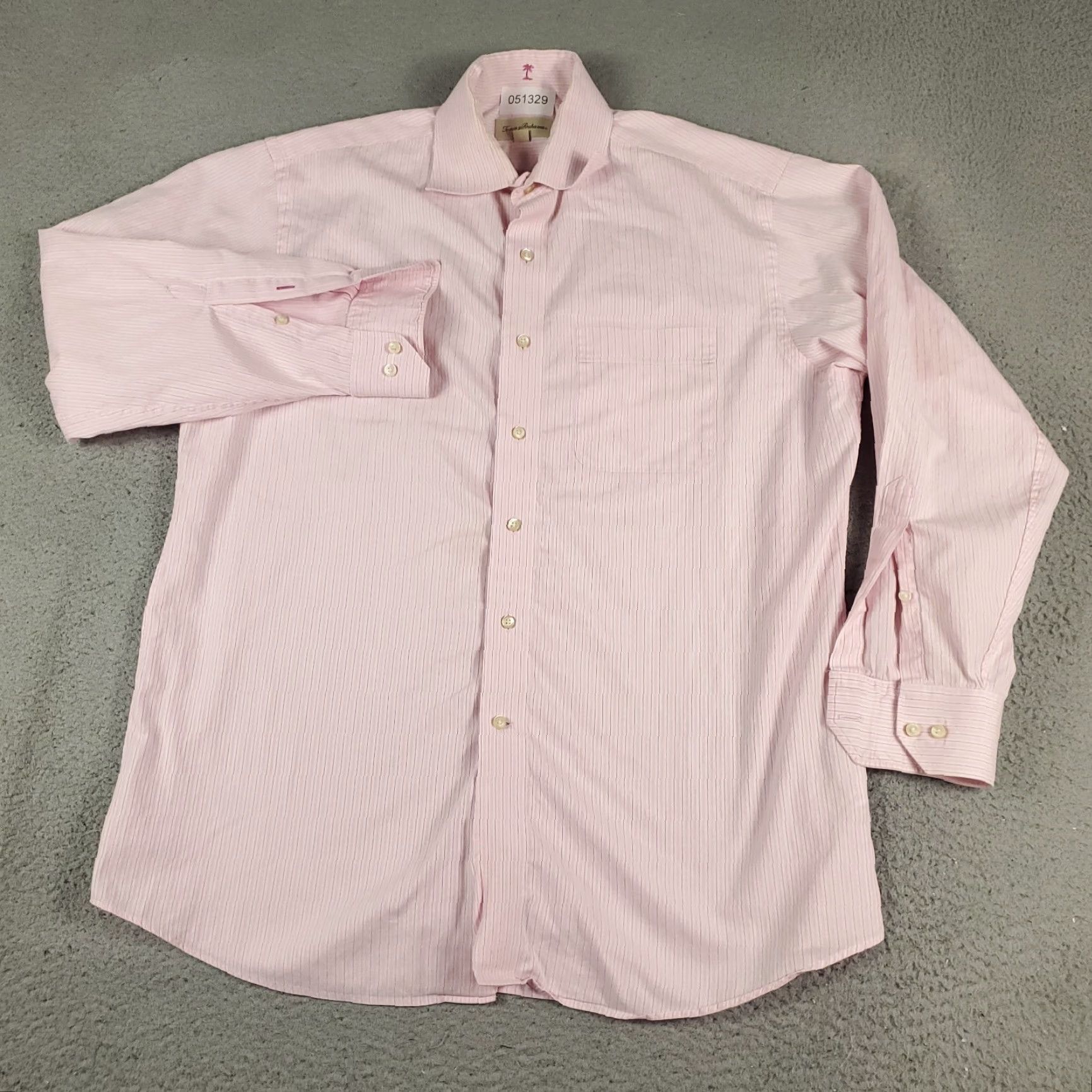 Tommy Bahama Tommy Bahama Dress Shirt Mens 15.5 Pink Striped Long Sleeve Button-Up Classic Preppy Size 40R - 2 Thumbnail