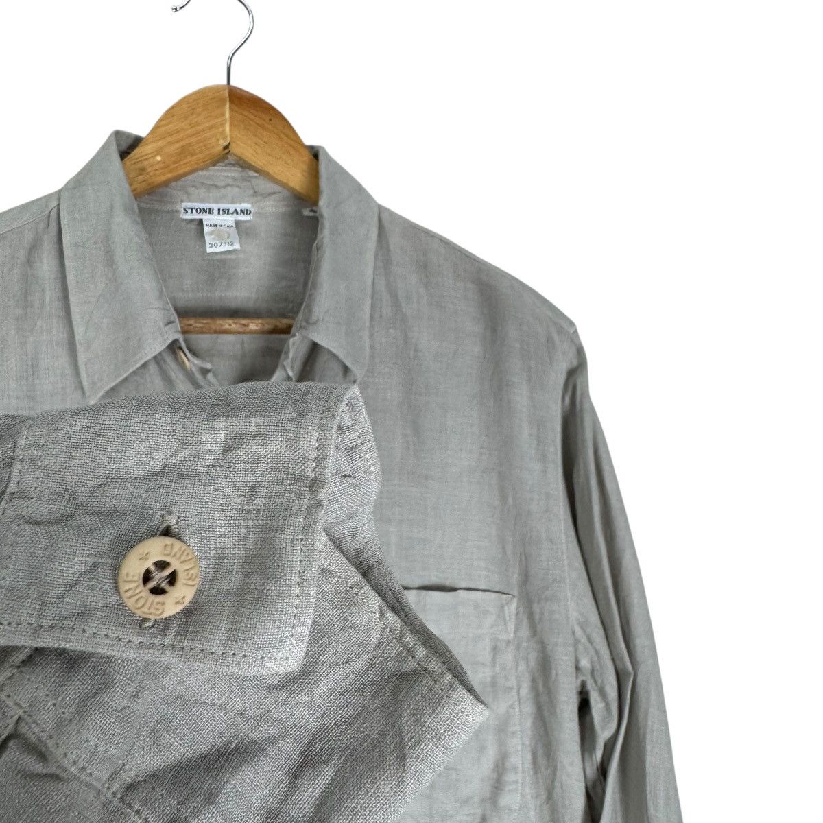 Stone Island 🔥VTG 90s STONE ISLAND LINEN LONG-SLEEVE SHIRTS Size US S / EU 44-46 / 1 - 9 Thumbnail