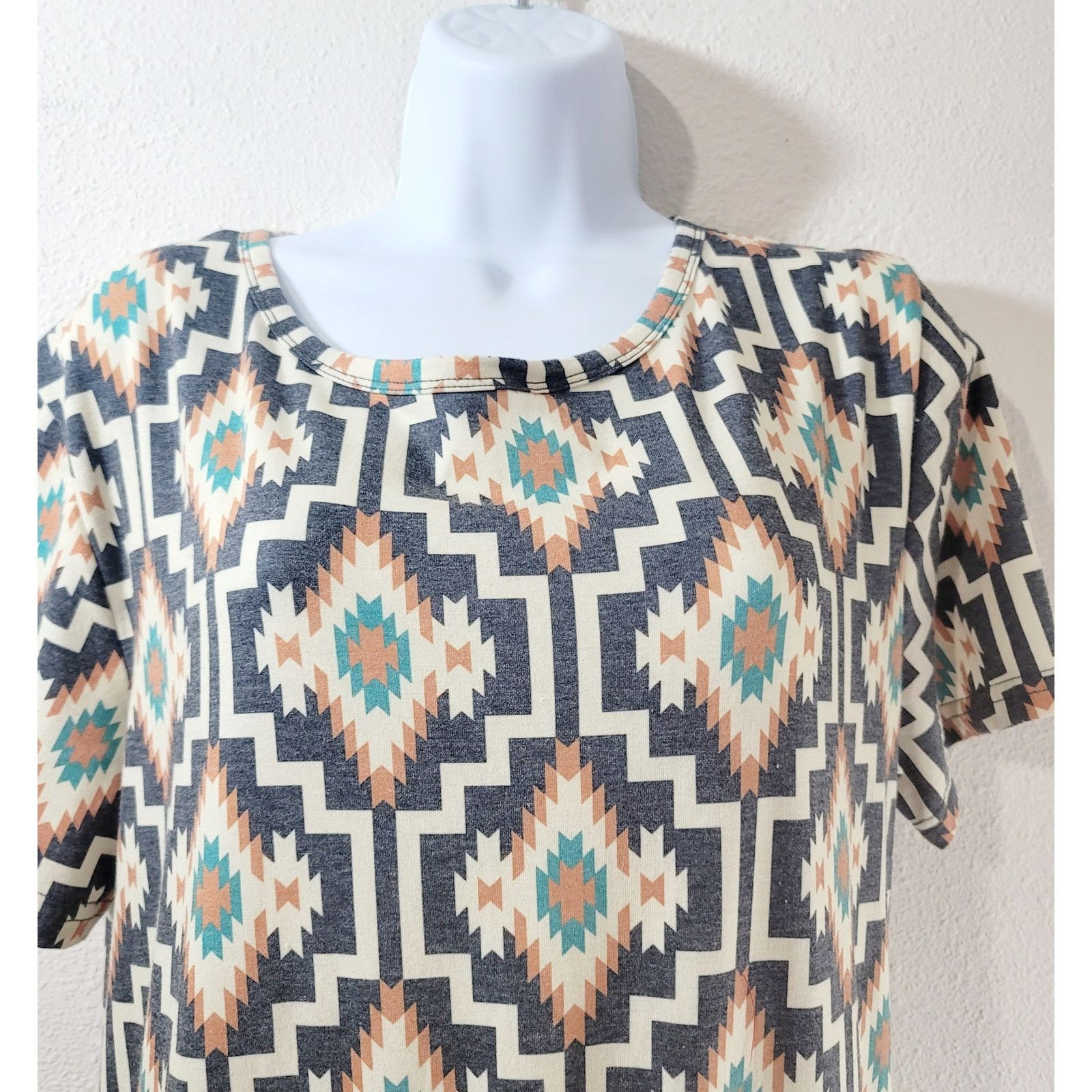 Other Crazy Train Beige Green Black Aztec Print Romper XL Stretch Size 38" / US 16 / IT 52 - 5 Thumbnail