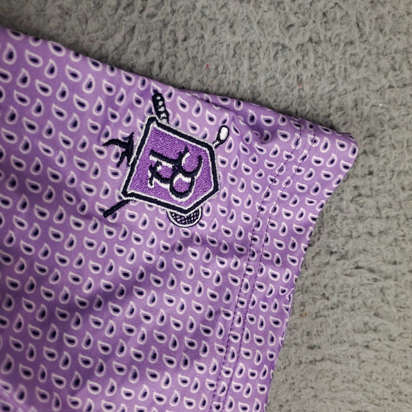 Footjoy FootJoy Polo Shirt Mens XL Purple Paisley Golf Casual Short Sleeve Size US XL / EU 56 / 4 - 3 Thumbnail