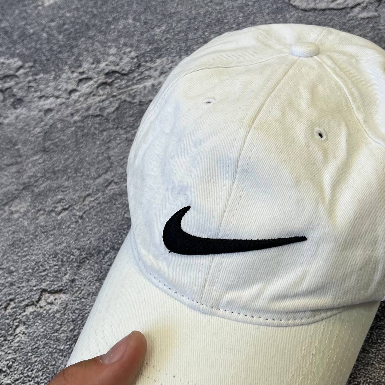 Nike × Nike ACG Vintage 90s White Nike Big swoosh Cap Hat,Y2K Size ONE SIZE - 9 Thumbnail