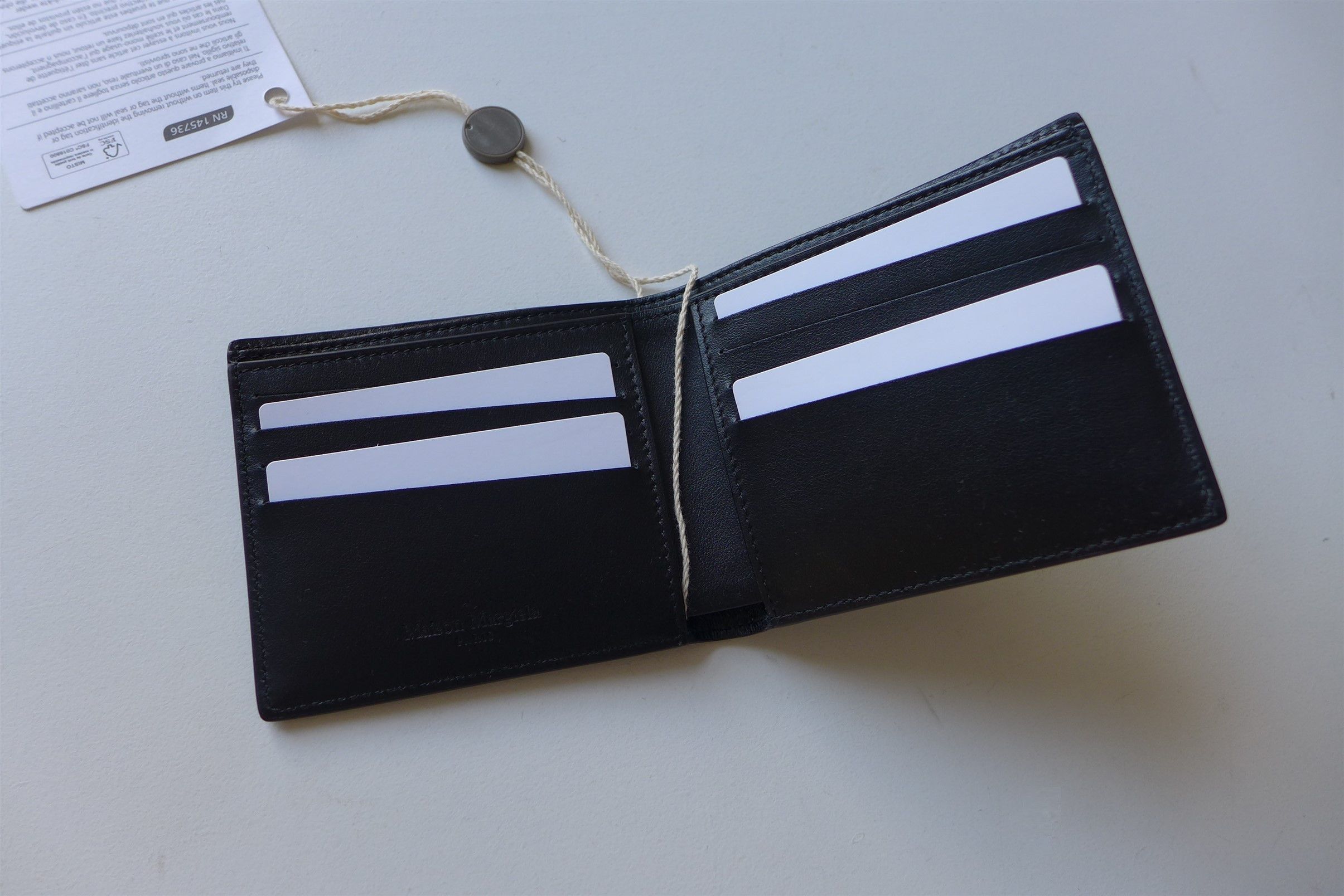 Maison Margiela Margiela Textured Bifold Wallet - Black Calf Leather Size ONE SIZE - 3 Thumbnail